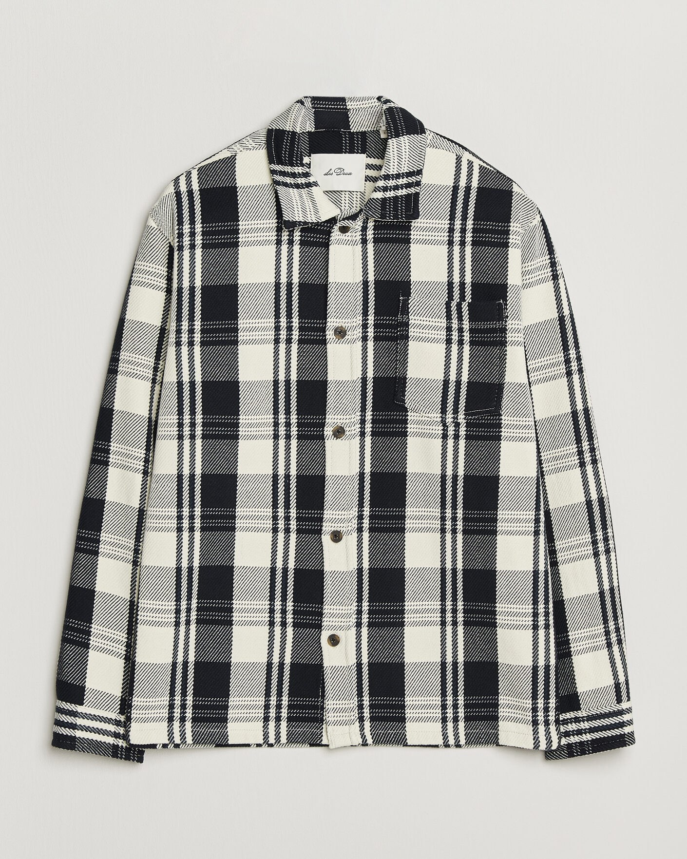 Herr | Skjortor | LES DEUX | Structured Check Overshirt Dark Navy