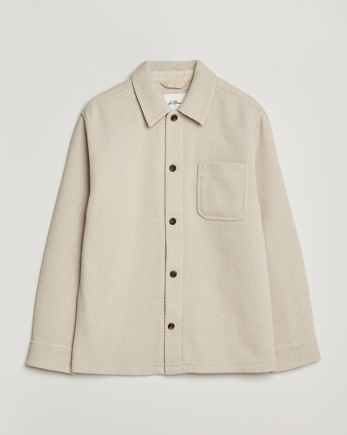 Herr | Skjortor | LES DEUX | Twill Wool Overshirt Ivory