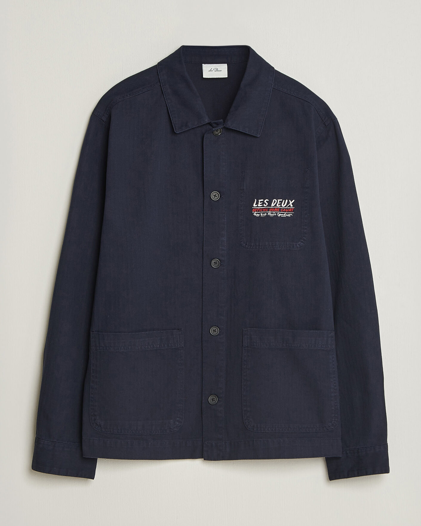 Herr | Skjortor | LES DEUX | Herringbone Artist Overshirt Dark Navy