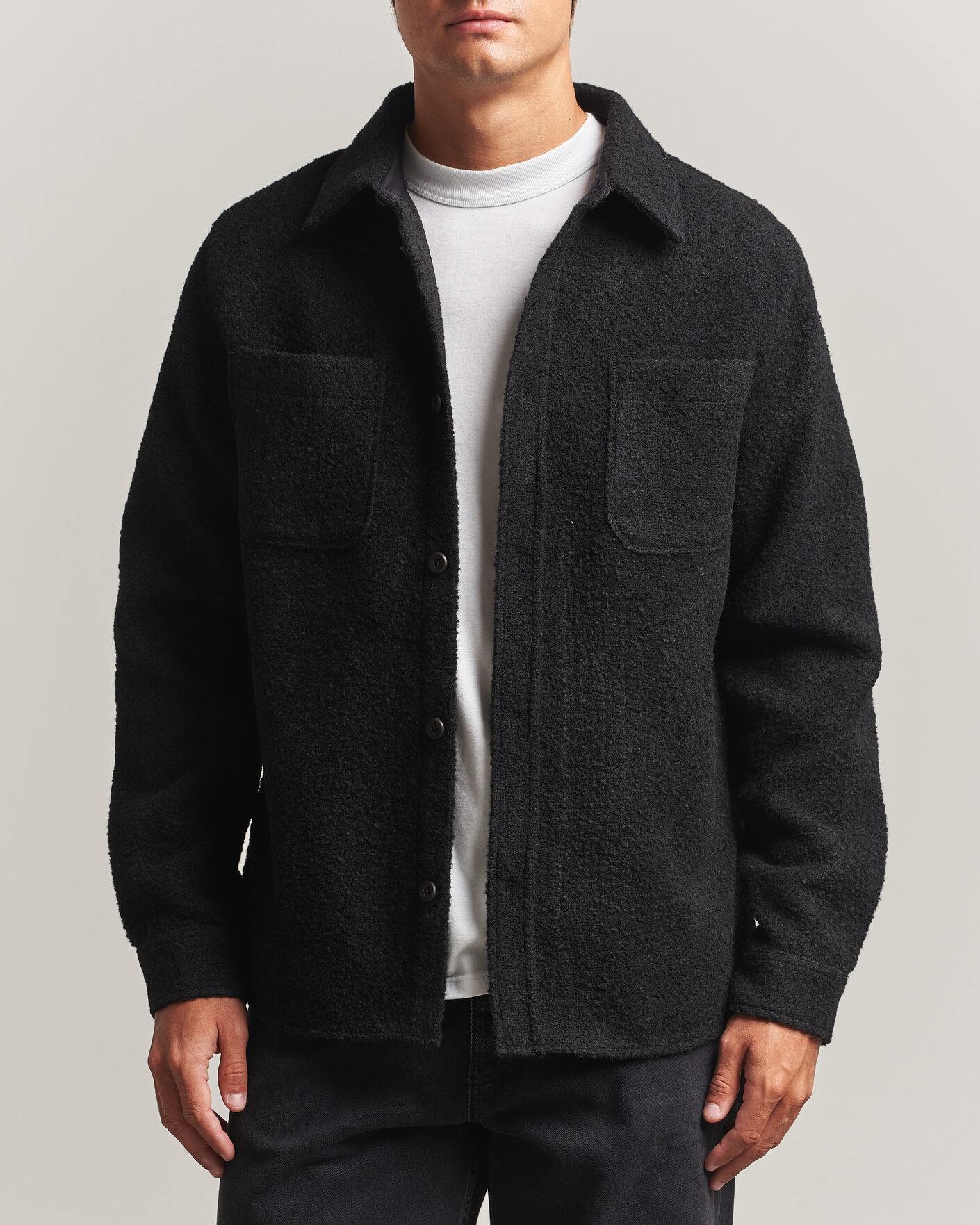 Herr | Skjortor | LES DEUX | Boucle Overshirt Black