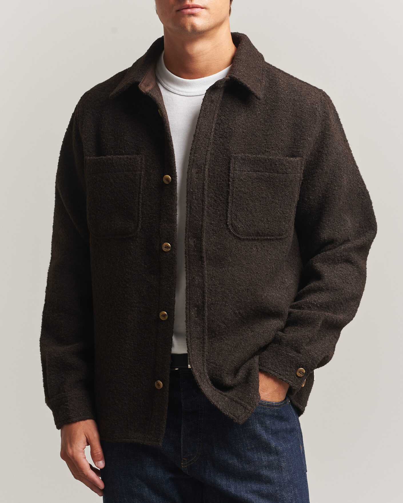 Herr | Skjortor | LES DEUX | Boucle Overshirt Delicioso