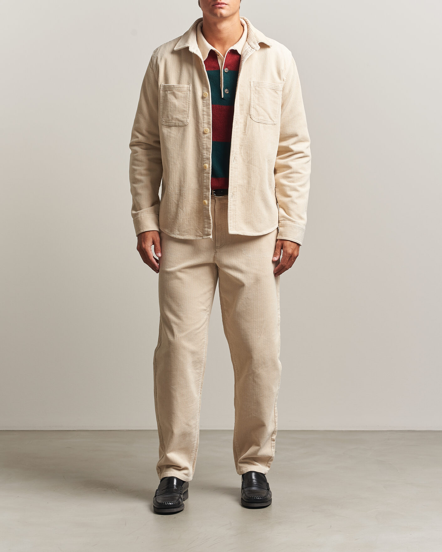 Herr | Skjortor | LES DEUX | Corduroy Overshirt Ivory