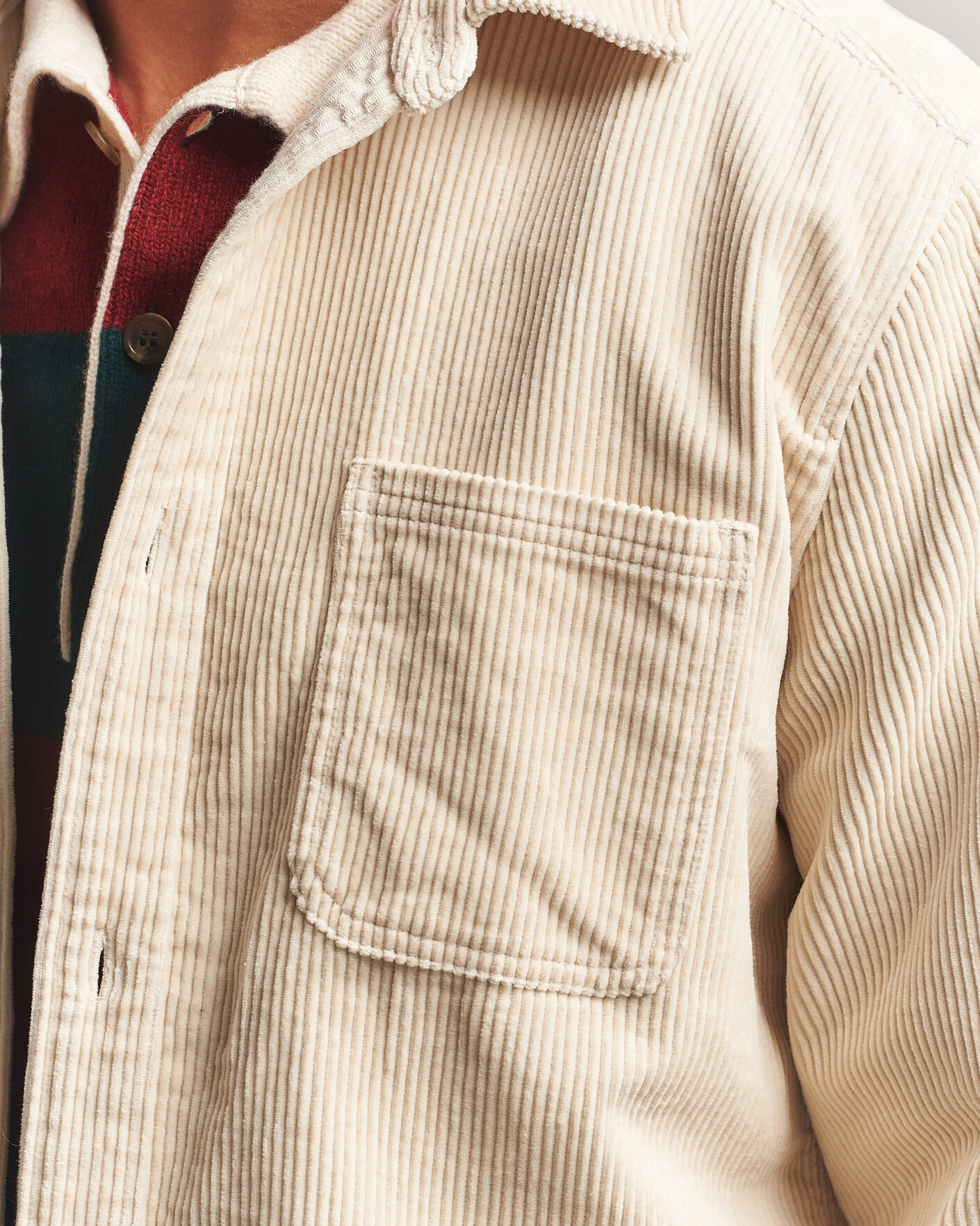 Herr | Skjortor | LES DEUX | Corduroy Overshirt Ivory
