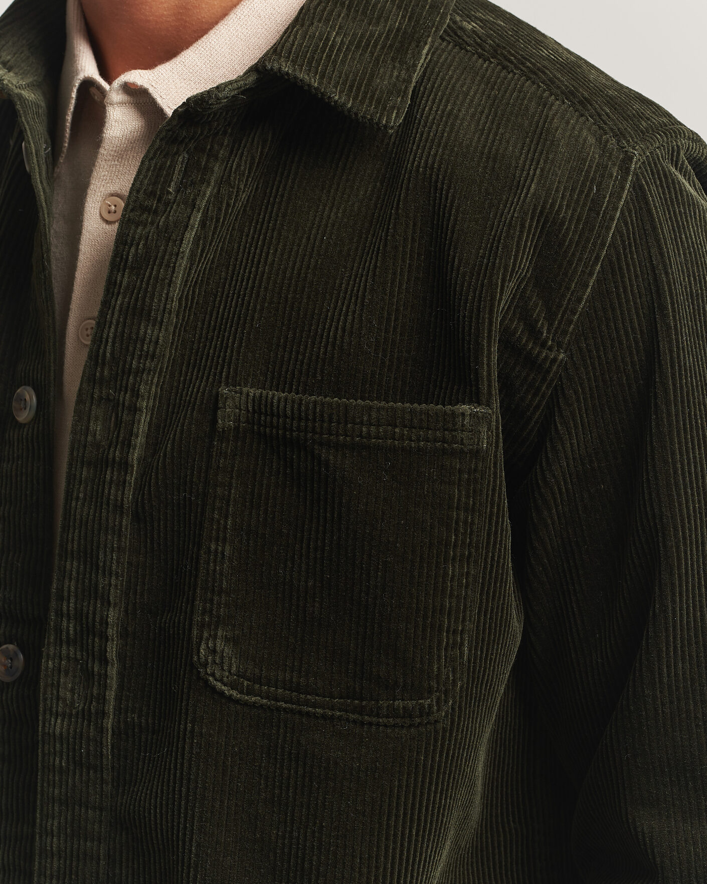 Herr | Skjortor | LES DEUX | Corduroy Overshirt Rosin Green