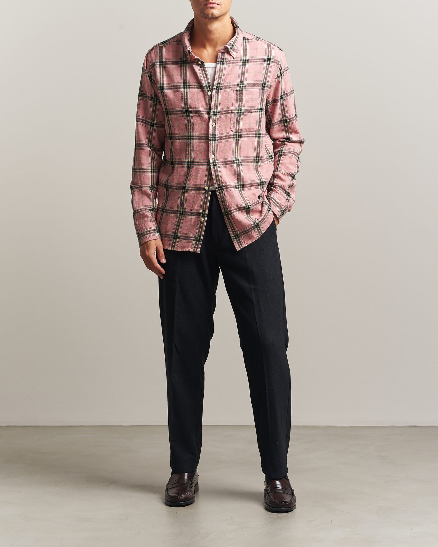 Herr | Skjortor | LES DEUX | Vintage Check Shirt India Ink