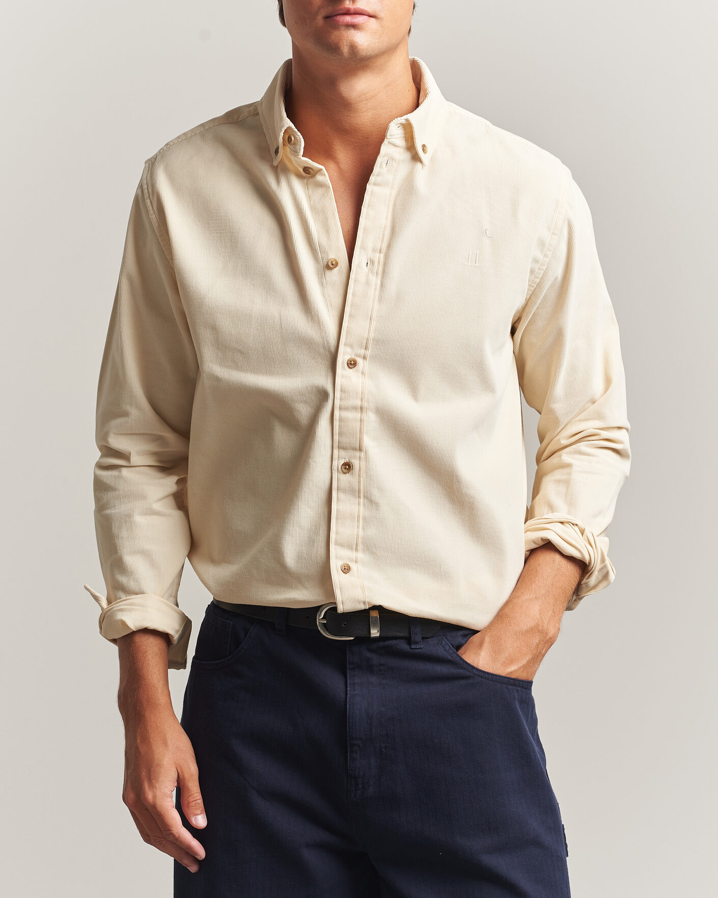 Herr | Skjortor | LES DEUX | Pinwale Corduroy Shirt Ivory