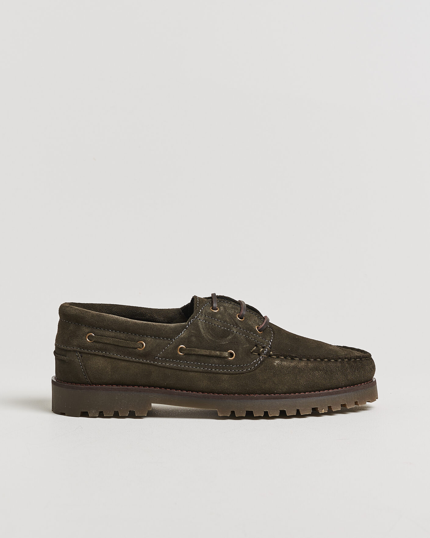 Herr | Loafers | LES DEUX | Suede Boatshoe Rosin Green