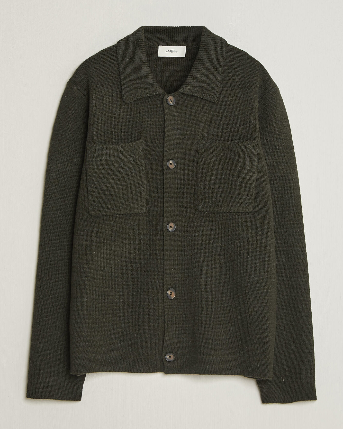 Herr | Tröjor | LES DEUX | Milano Knit Overshirt Rosin Green
