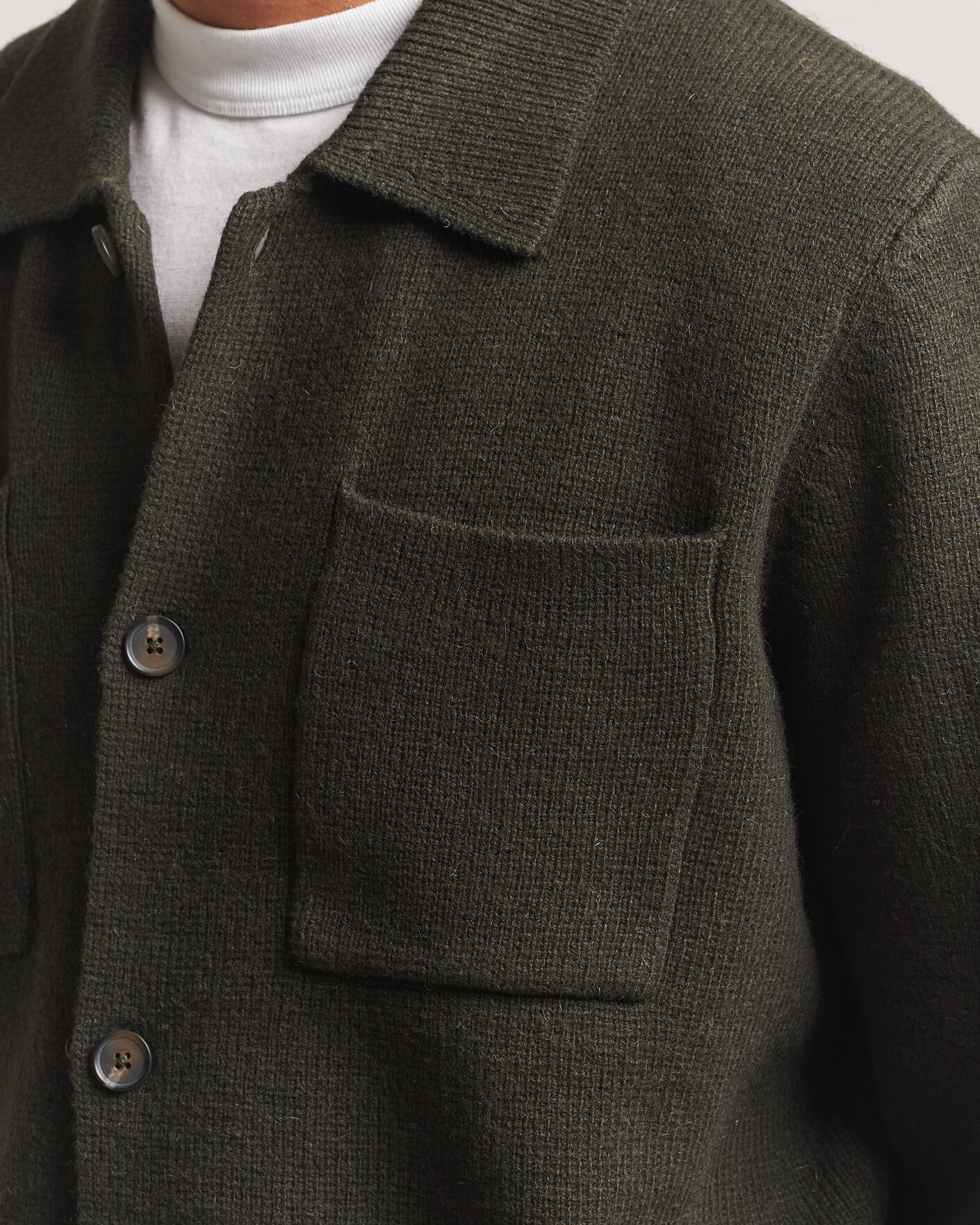 Herr | Tröjor | LES DEUX | Milano Knit Overshirt Rosin Green