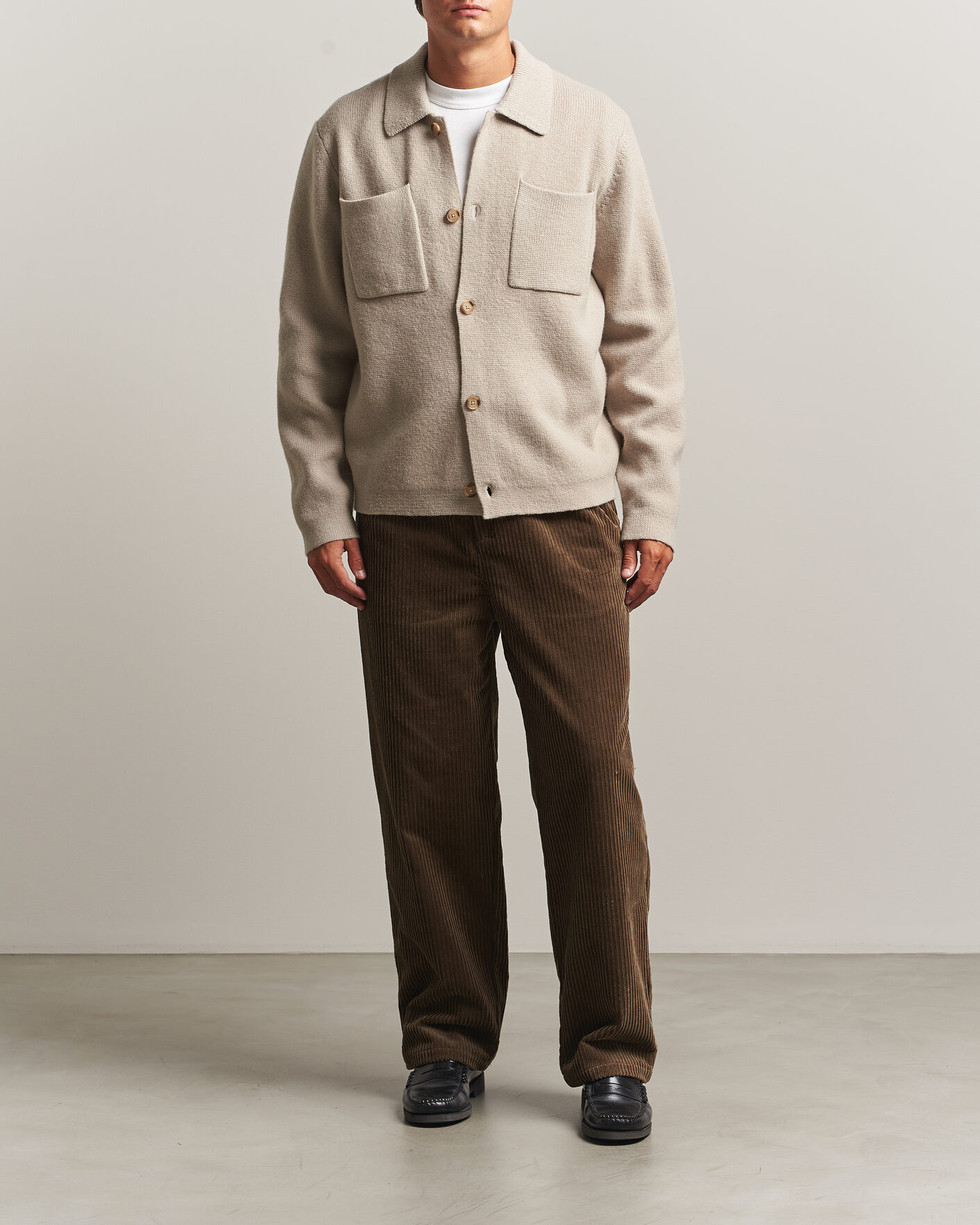 Herr | Tröjor | LES DEUX | Milano Knit Overshirt Light Sand
