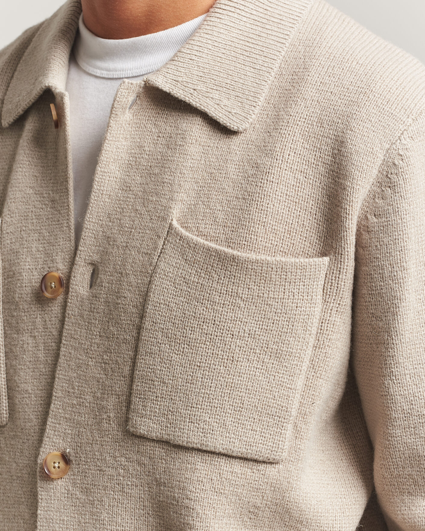 Herr | Tröjor | LES DEUX | Milano Knit Overshirt Light Sand
