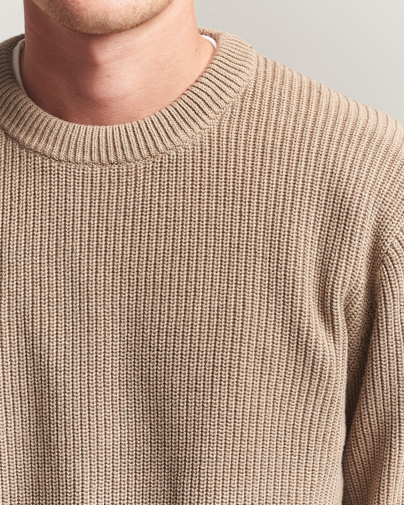 Herr | Tröjor | LES DEUX | Rib Crewneck Knit Dark Sand