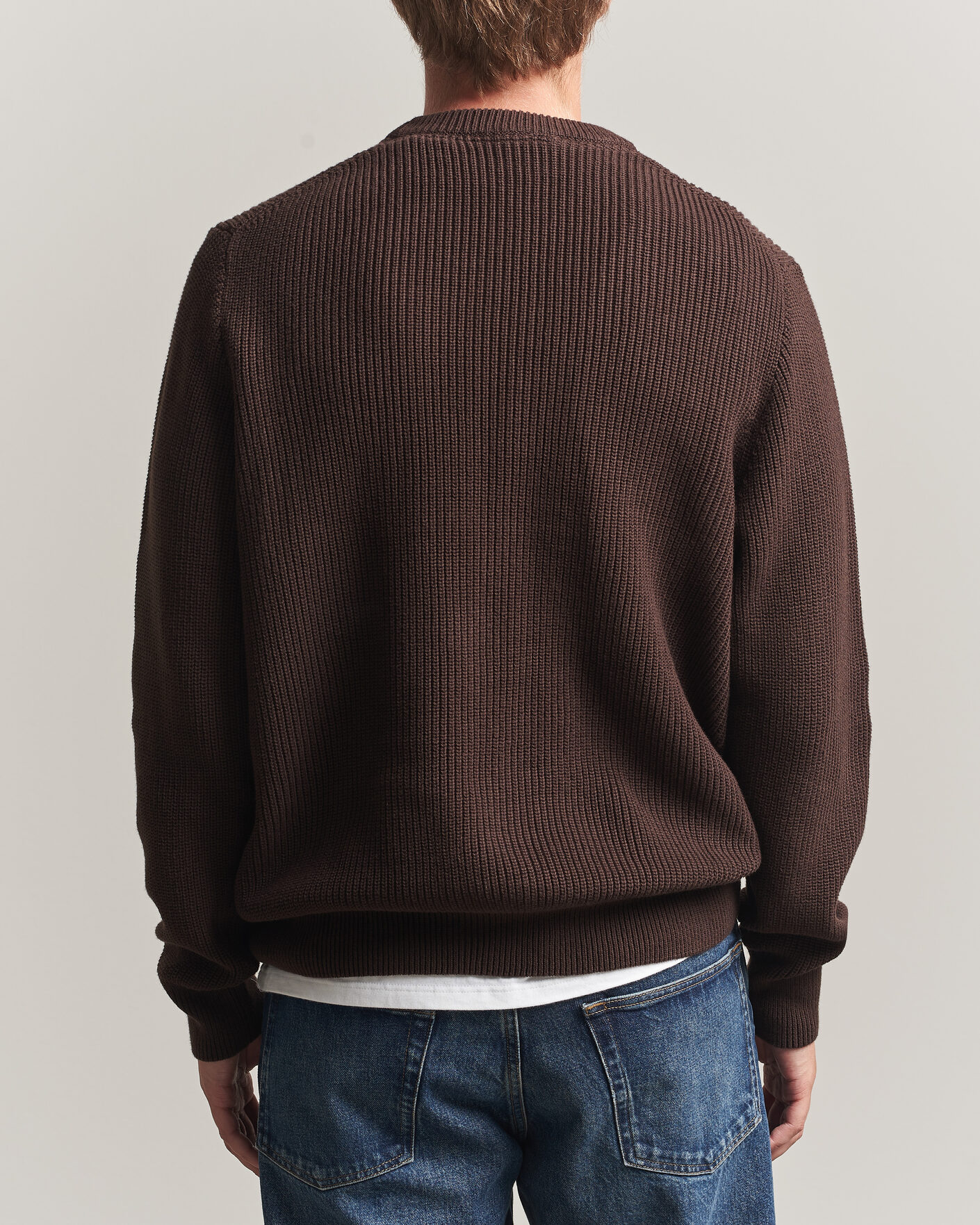 Herr | Tröjor | LES DEUX | Rib Crewneck Knit Molé Brown
