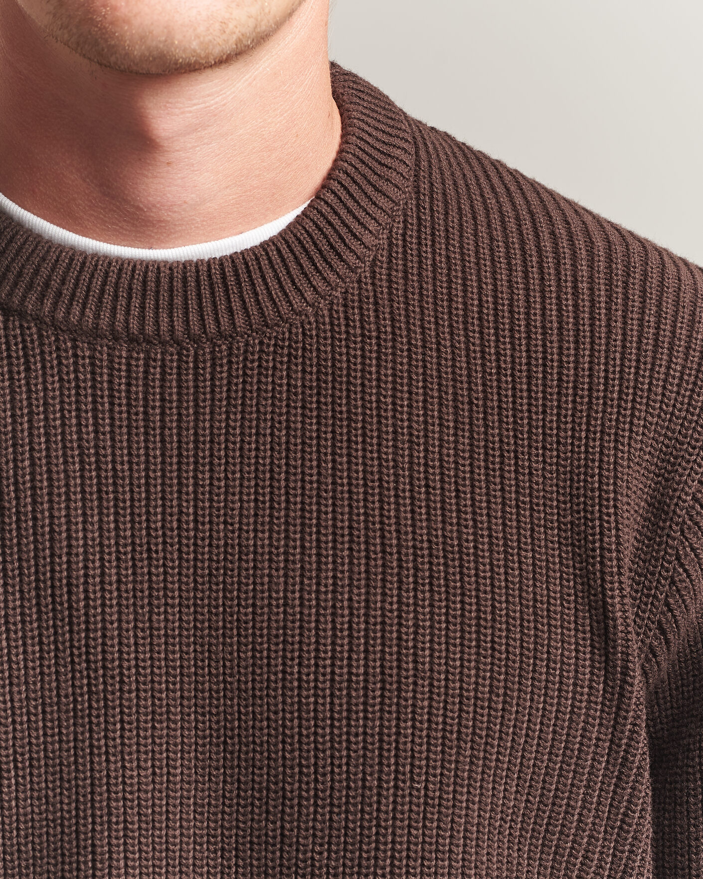 Herr | Tröjor | LES DEUX | Rib Crewneck Knit Molé Brown