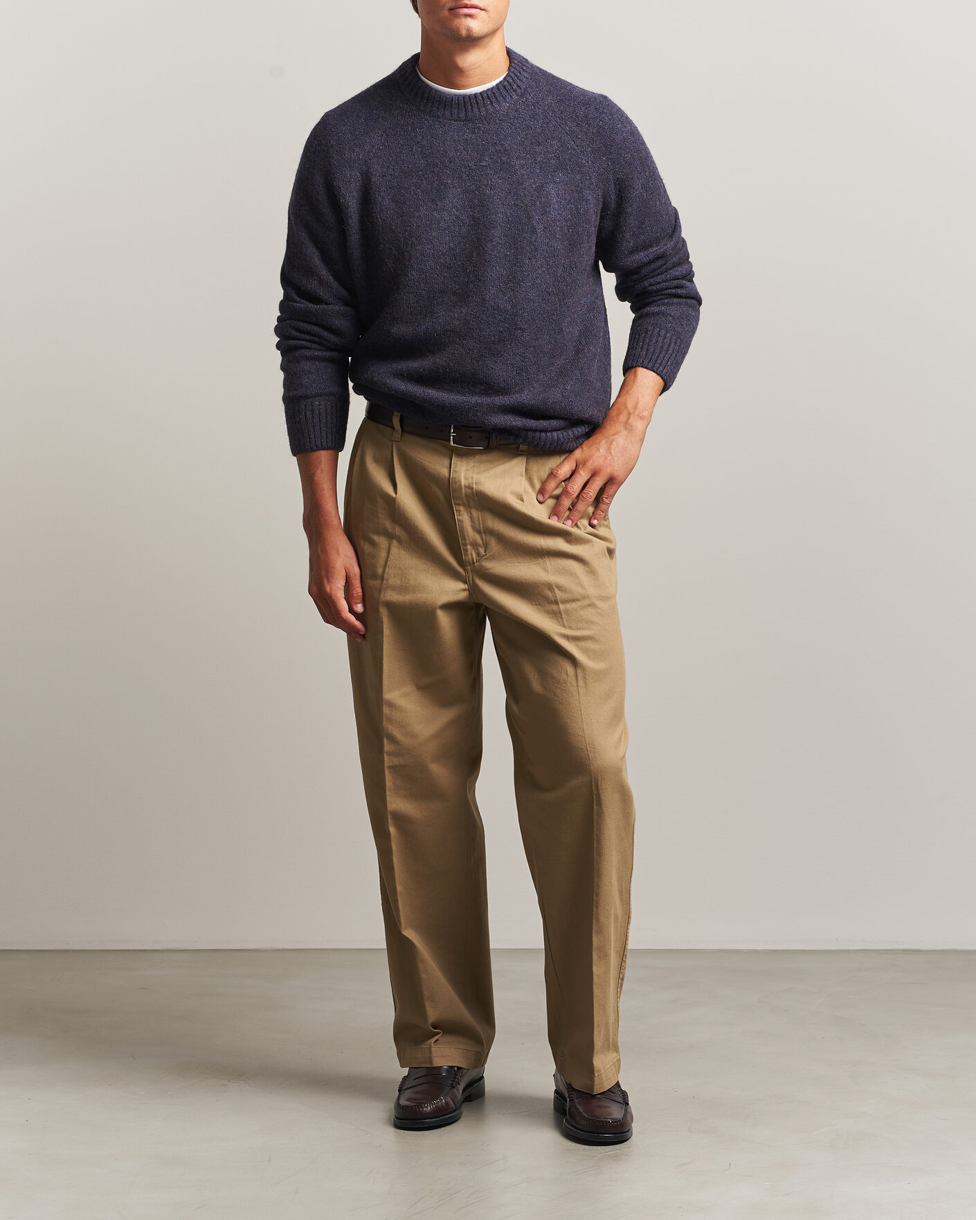 Herr | Tröjor | LES DEUX | Soft Roundneck Knit Dark Navy