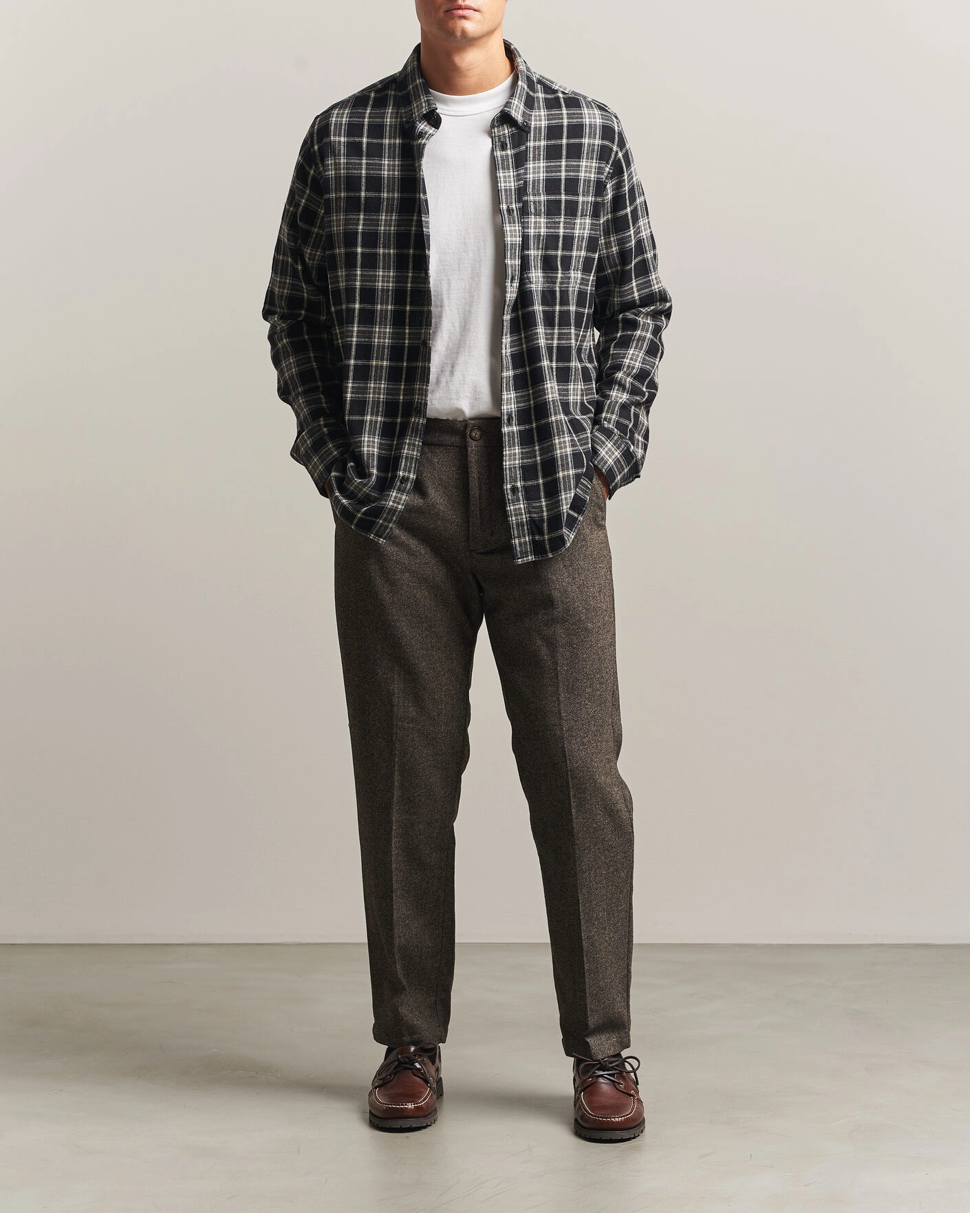 Herr | Byxor | LES DEUX | Wool Melange Reg Suit Pants Caribou