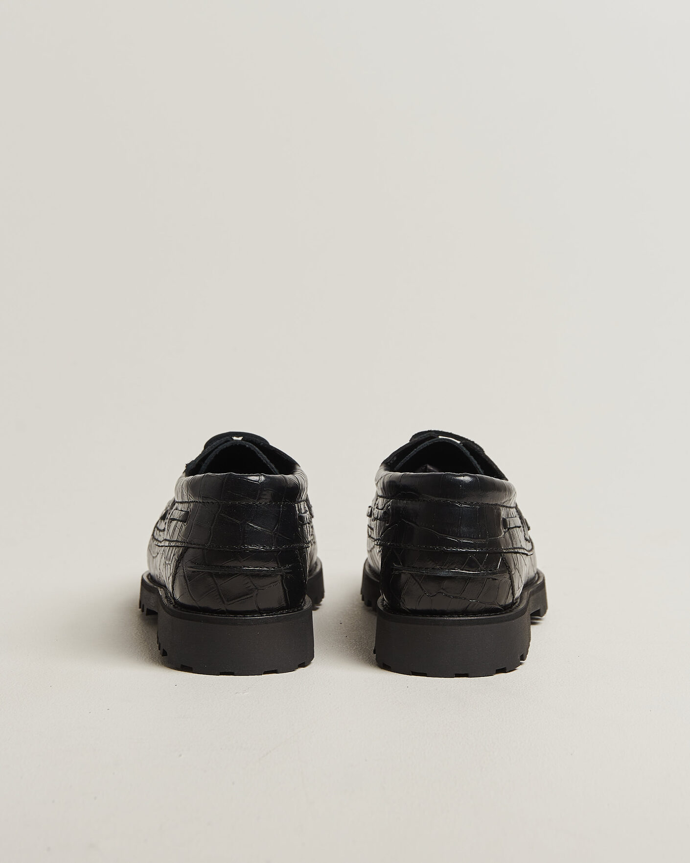 Herr | Seglarskor | LES DEUX | Croco Boat Shoe Black