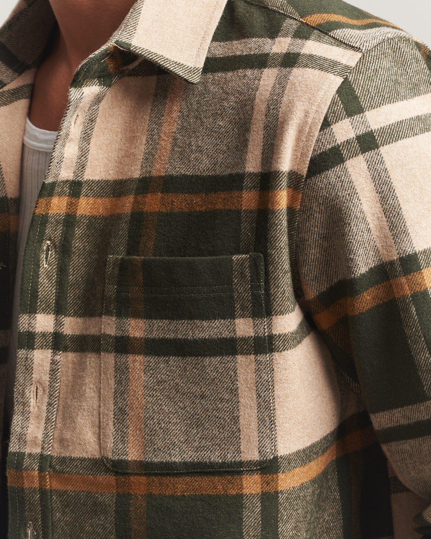 Herr | Skjortor | LES DEUX | Check Flannel Shirt Rosin Green