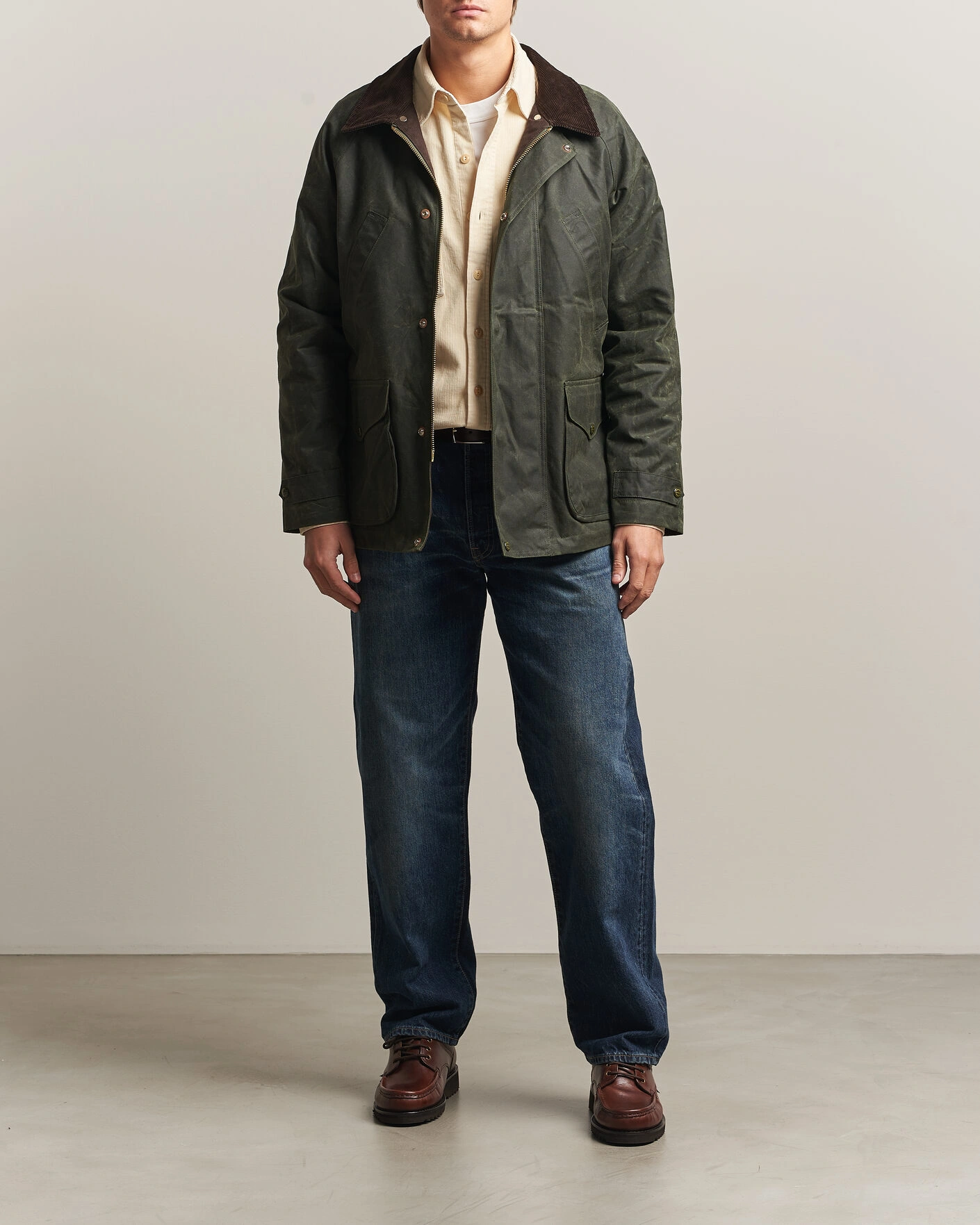 Herr | Jackor | Manifattura Ceccarelli | Rain Caban Wax Cloth Dark Green