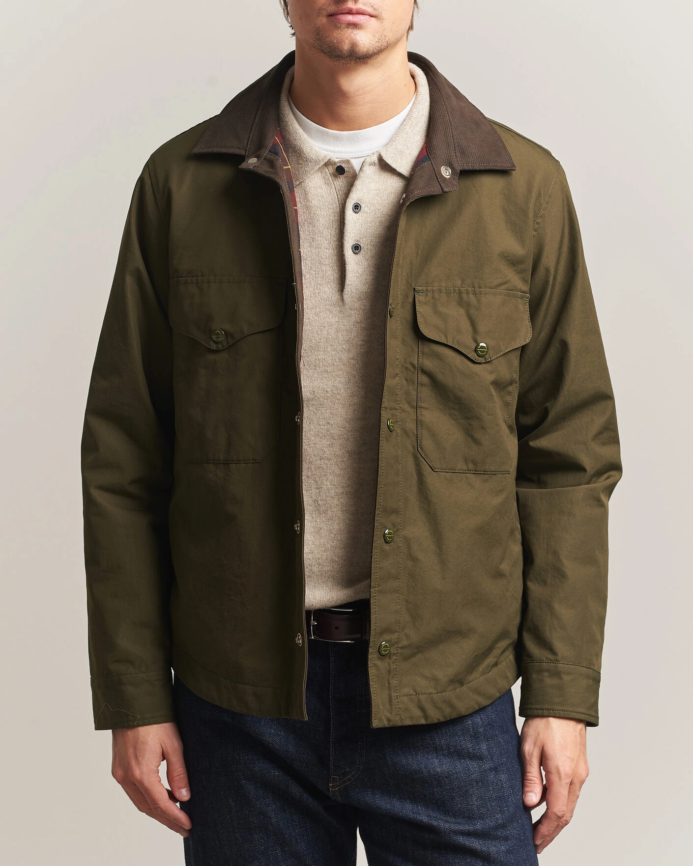 Herr | Jackor | Manifattura Ceccarelli | Double Pocket Shirt Jacket Military Green