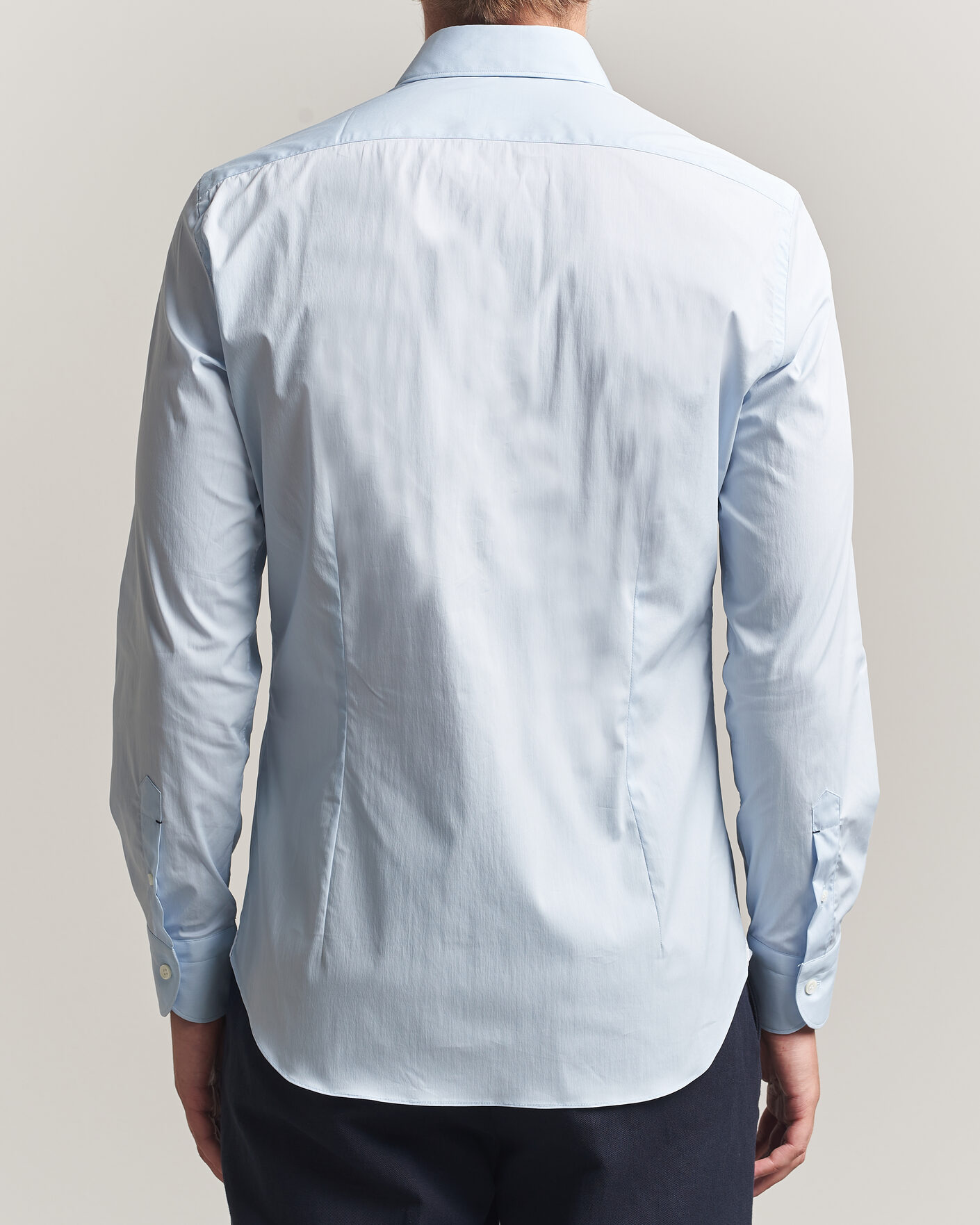 Herr | Skjortor | Mazzarelli | Soft Cotton Popeline Shirt Light Blue
