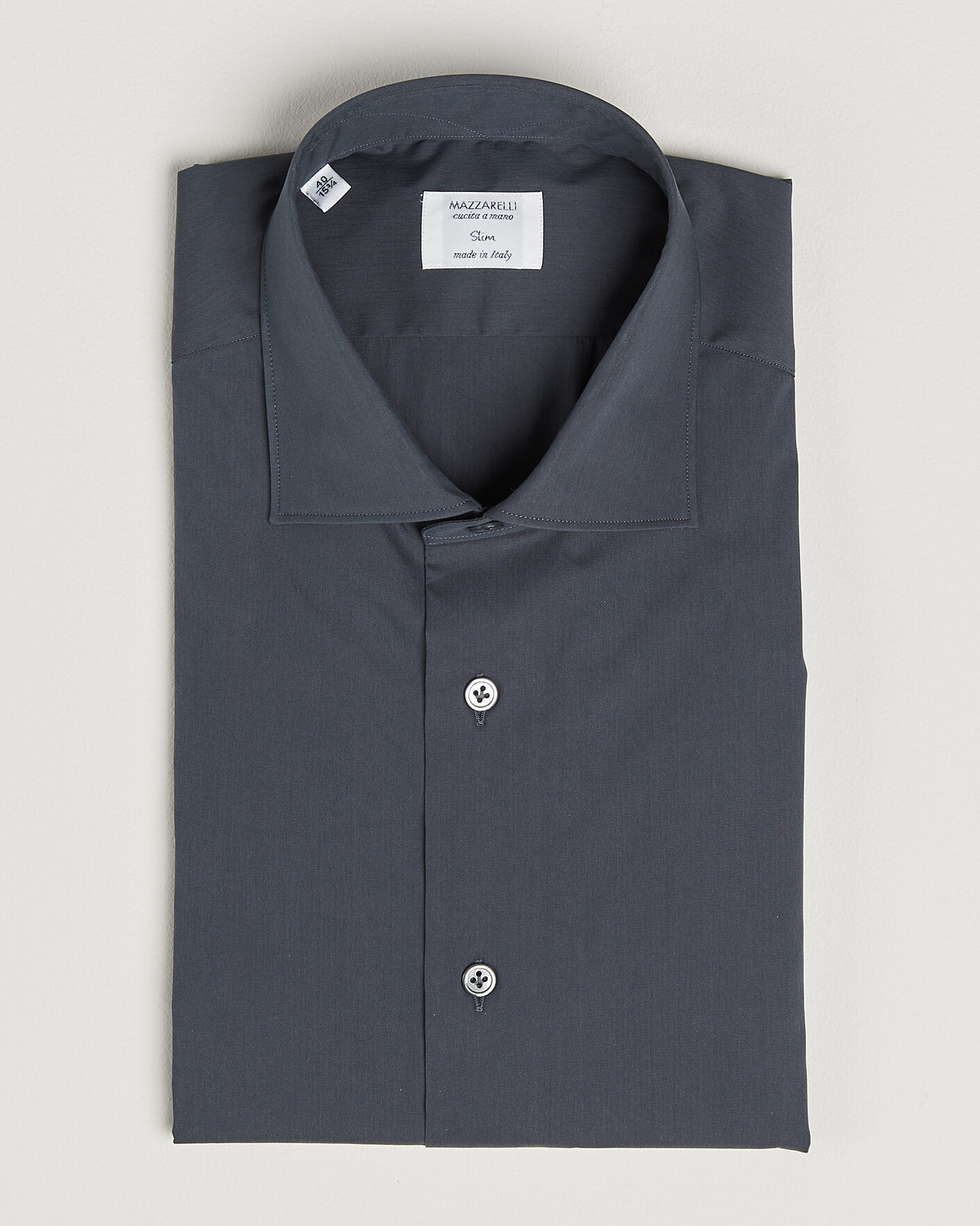 Herr | Skjortor | Mazzarelli | Soft Cotton Popeline Shirt Grey