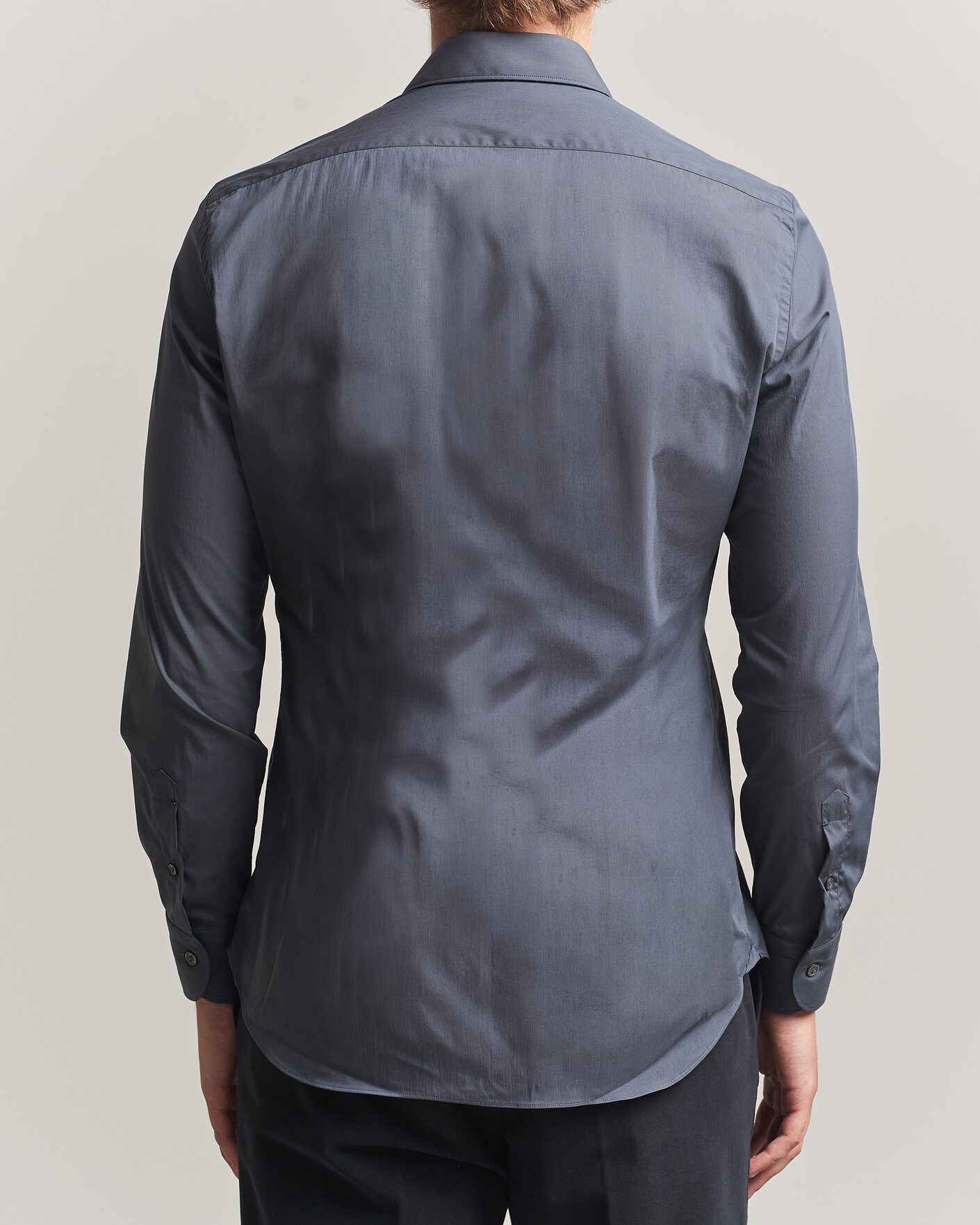 Herr | Skjortor | Mazzarelli | Soft Cotton Popeline Shirt Grey