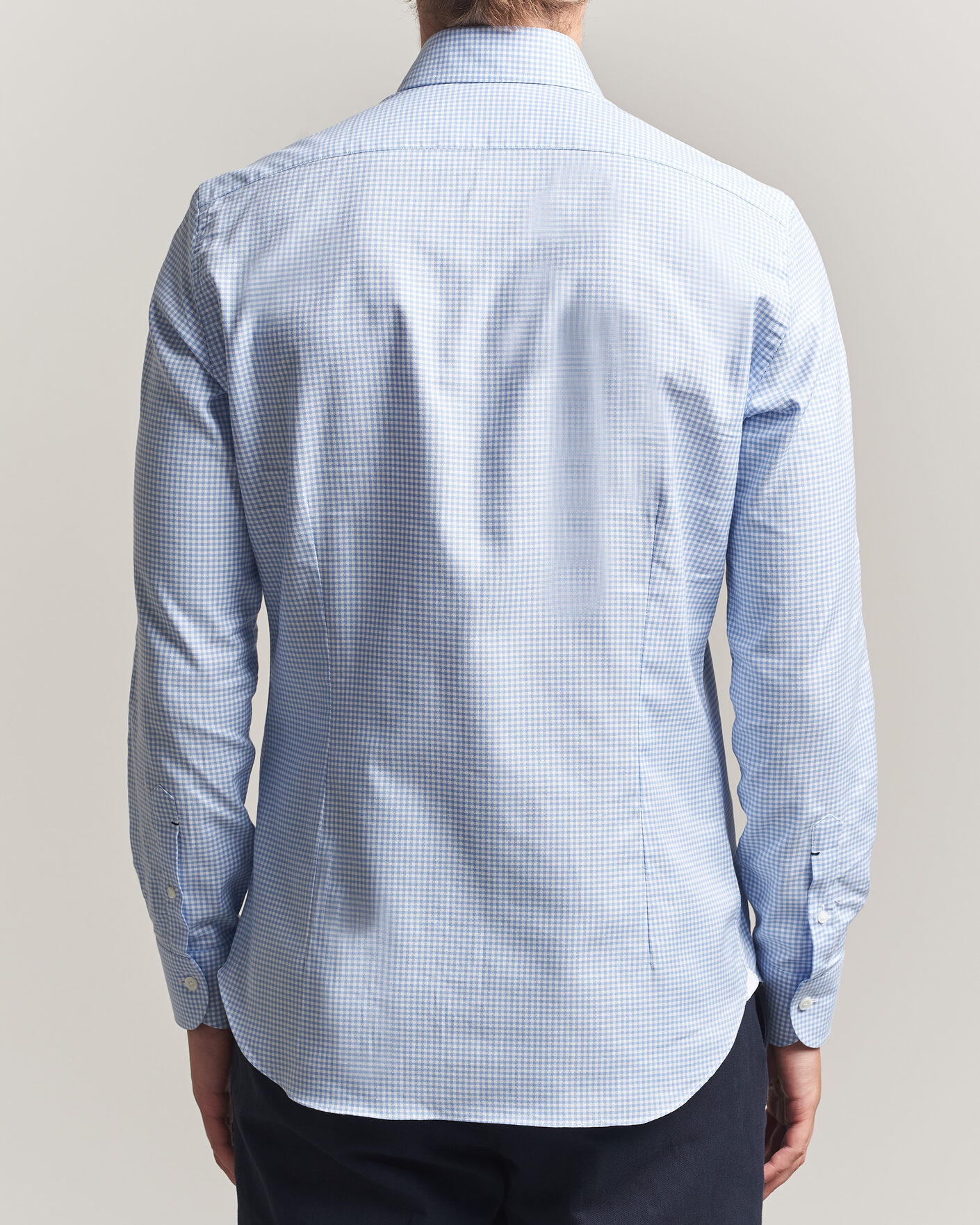 Herr | Skjortor | Mazzarelli | Soft Oxford Button Down Shirt Light Blue Check