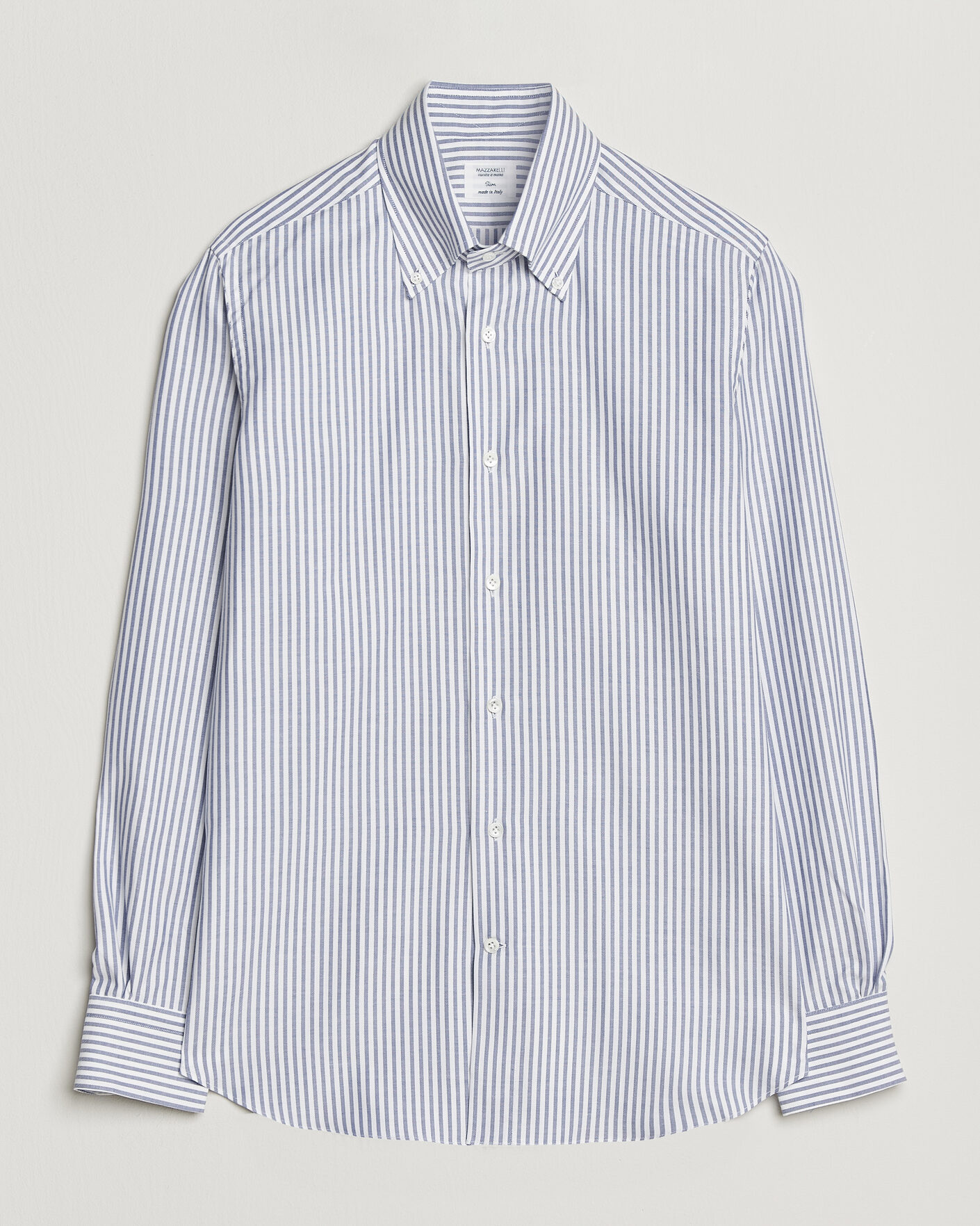 Herr | Skjortor | Mazzarelli | Soft Oxford Button Down Shirt Blue Stripe