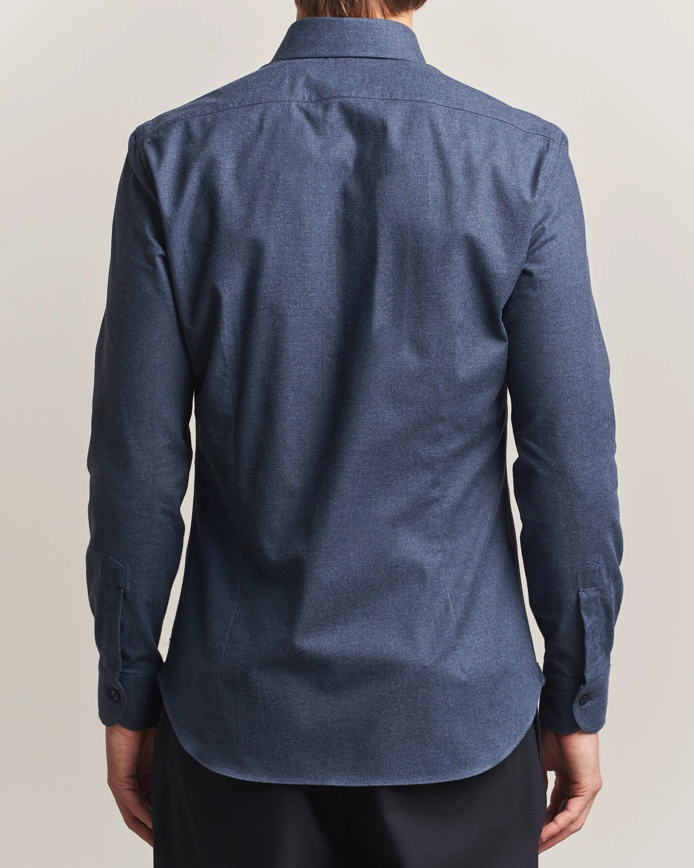 Herr | Skjortor | Mazzarelli | Soft Flannel Button Down Shirt Navy