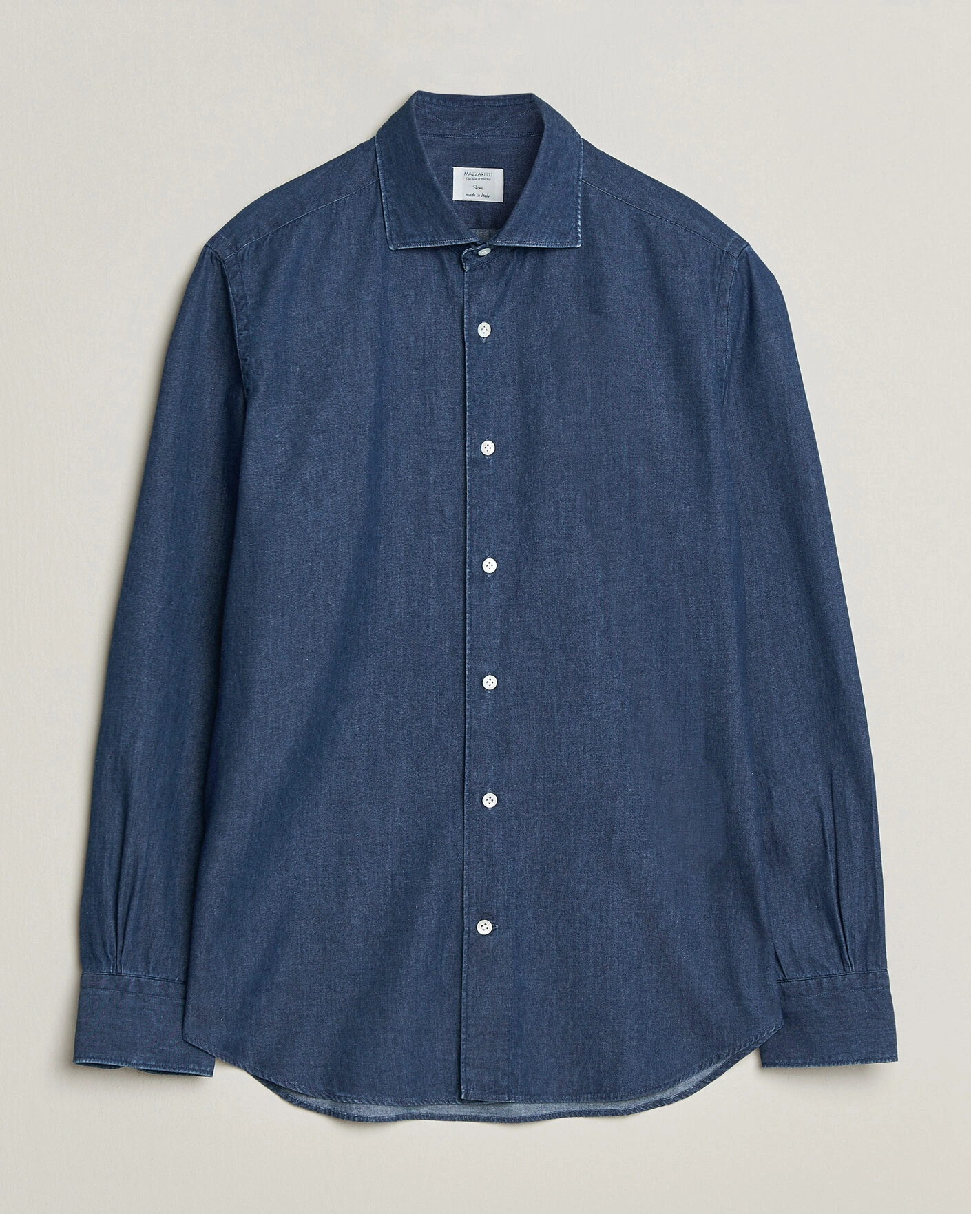Herr | Skjortor | Mazzarelli | Soft Denim Shirt Blue Wash