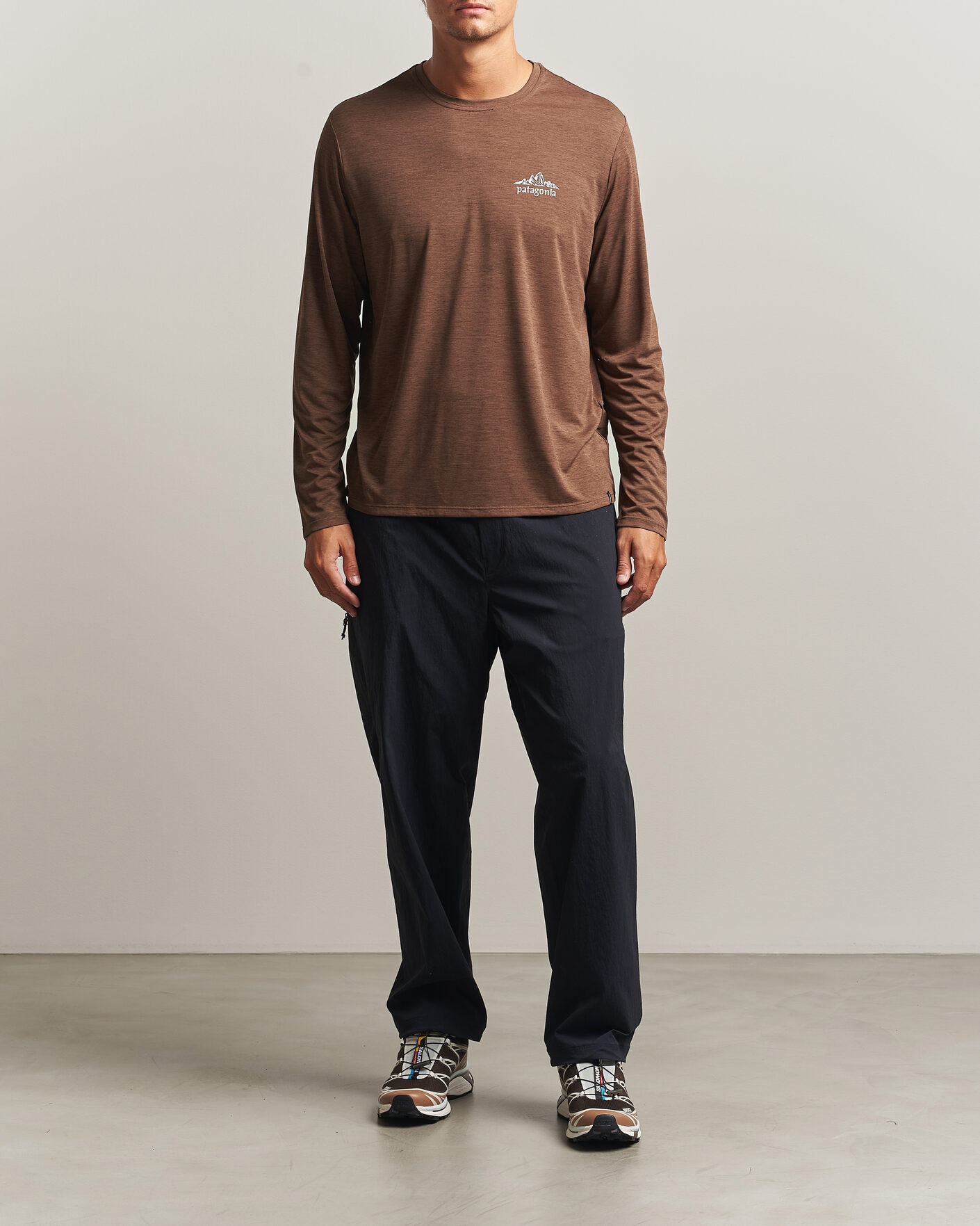 Herr | T-Shirts | Patagonia | Long Sleeve Cap Cool Shirt Berm Brown