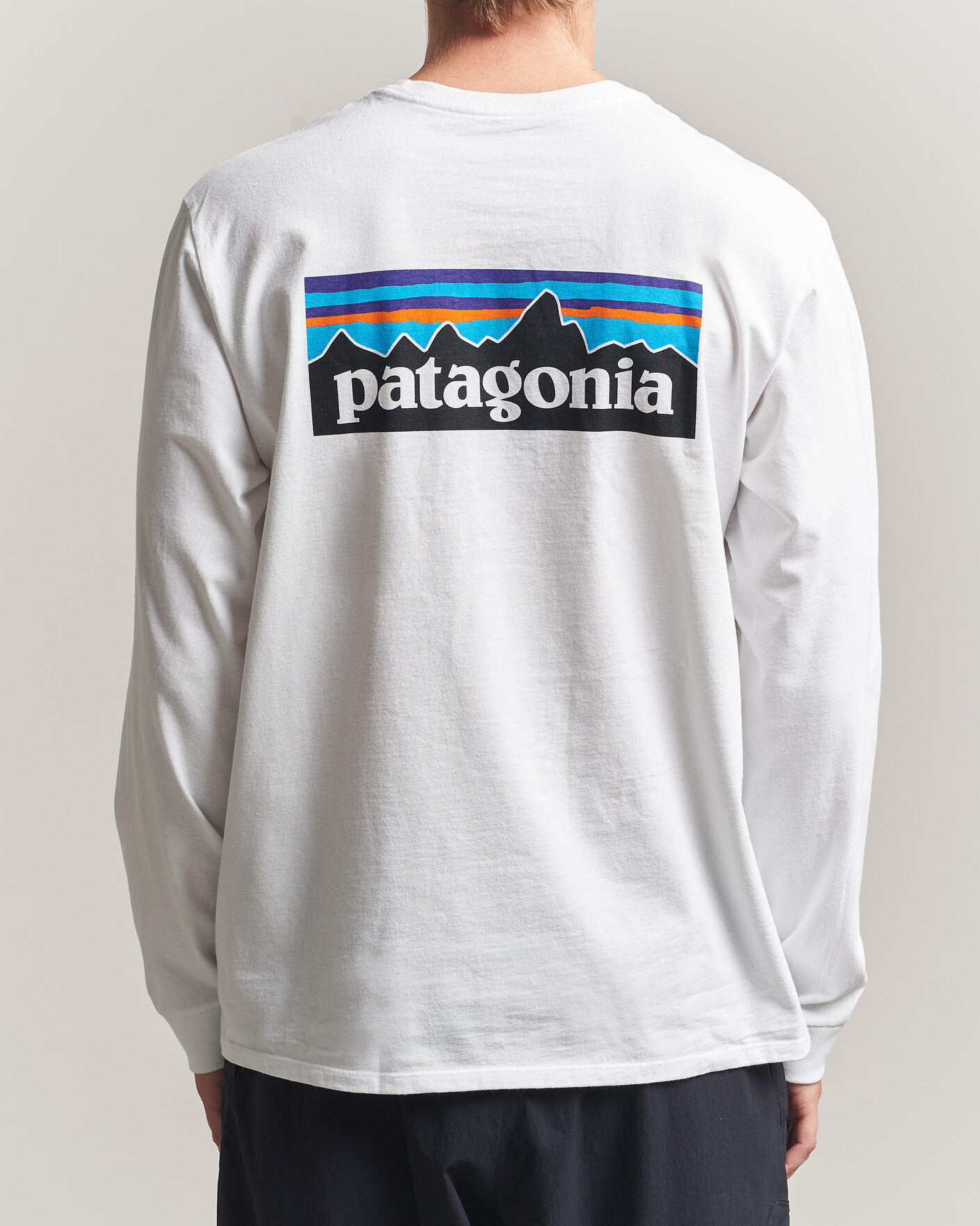 Herr | T-Shirts | Patagonia | P-6 Logo Responsibili LS T-Shirt Fiber White