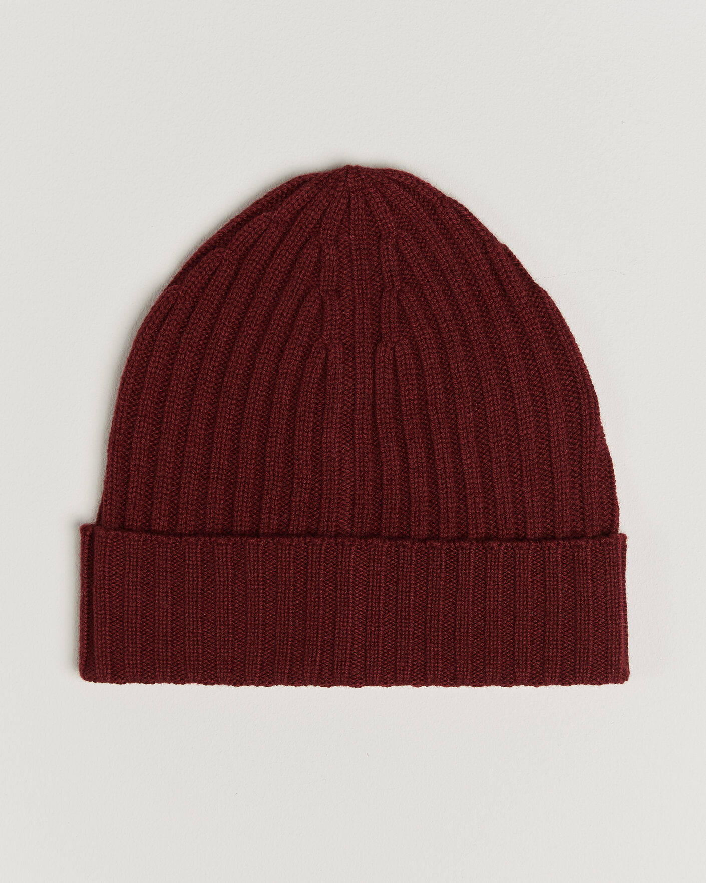 Herr | Mössor | Piacenza Cashmere | Ribbed Cashmere Beanie Burgundy