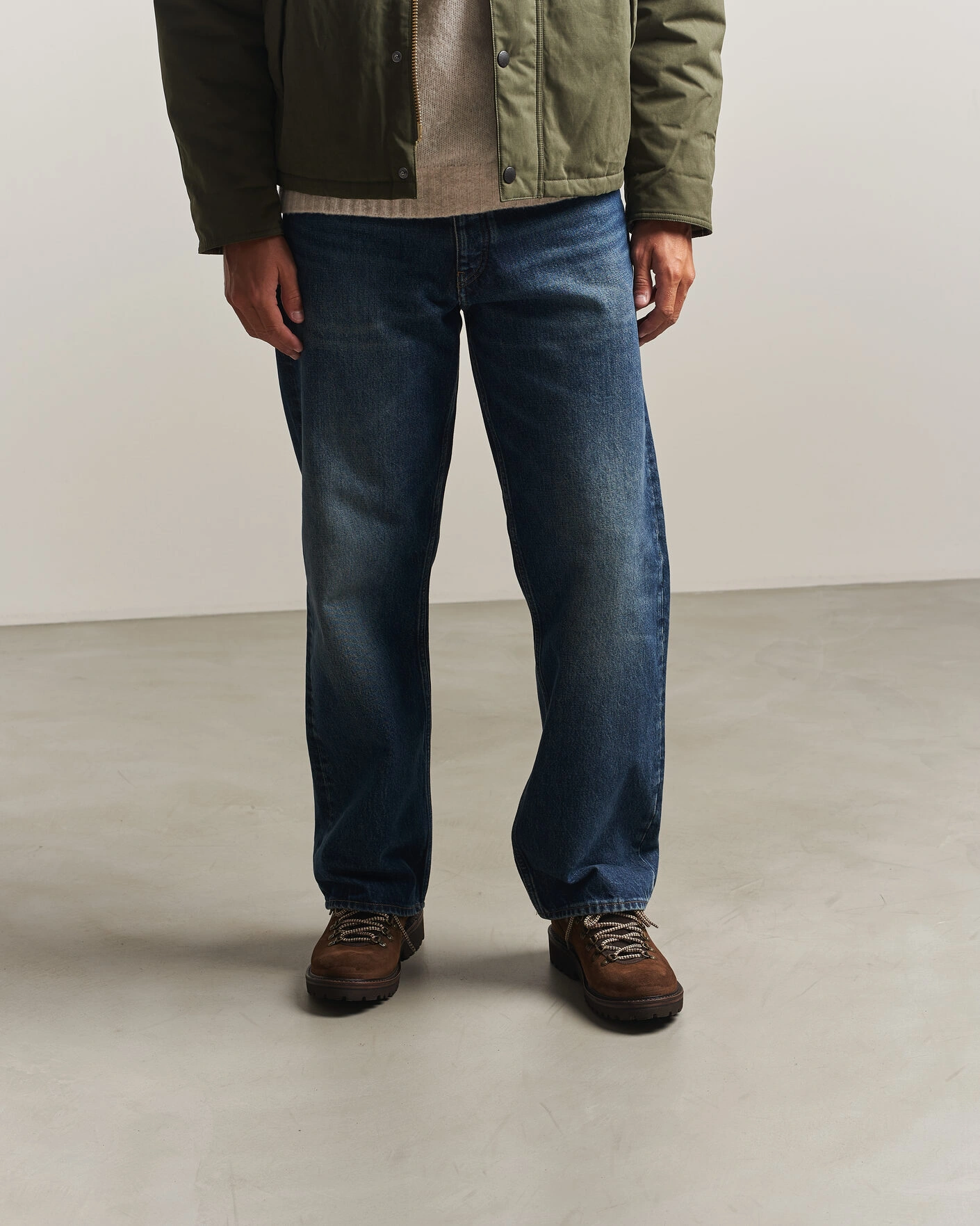 Herr | Kängor | Astorflex | Forflex Low Mountain Shoe Dark Khaki Suede
