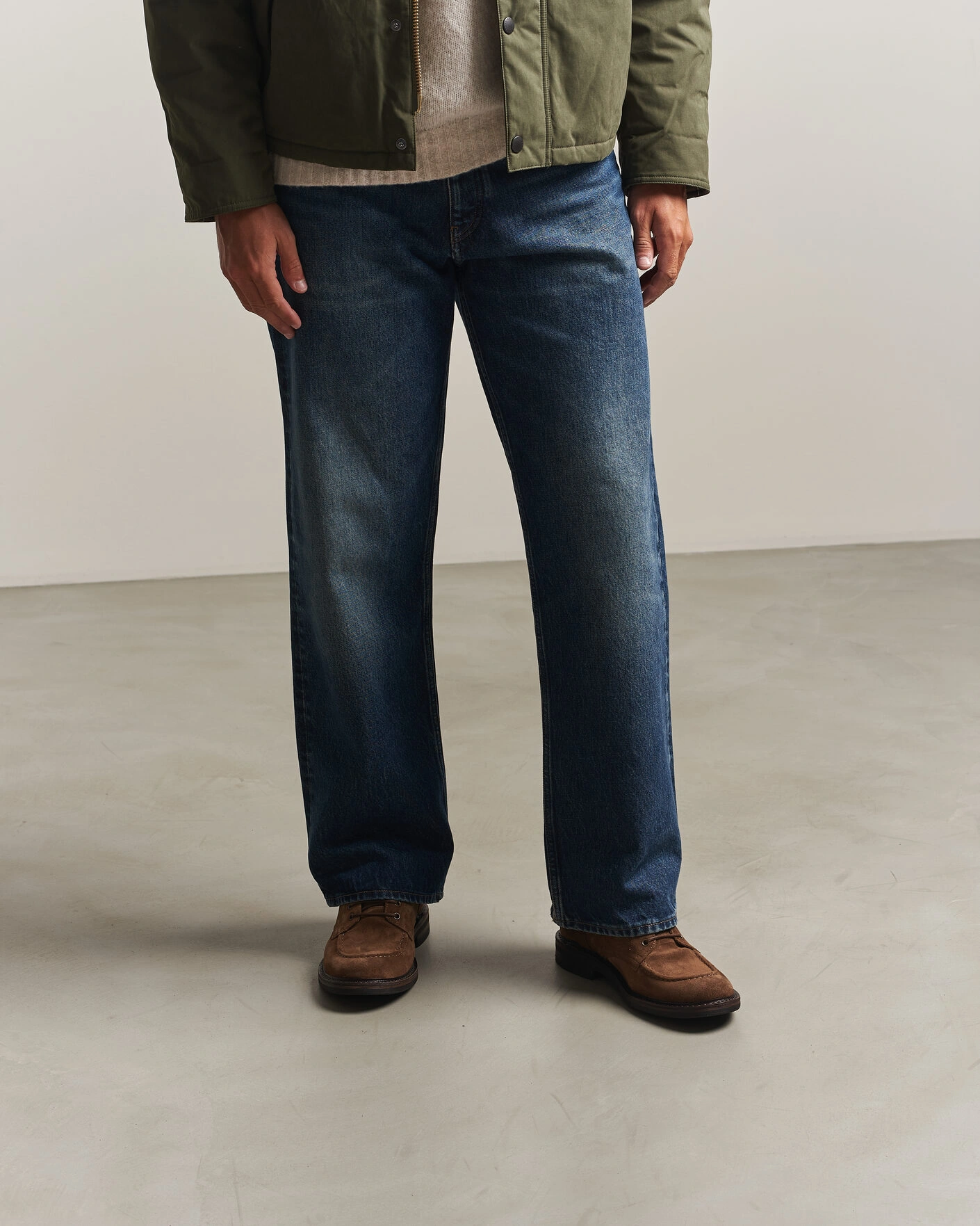 Herr | Kängor | Astorflex | Nuvoflex Dainite Lace Up Boot Dark Khaki Suede