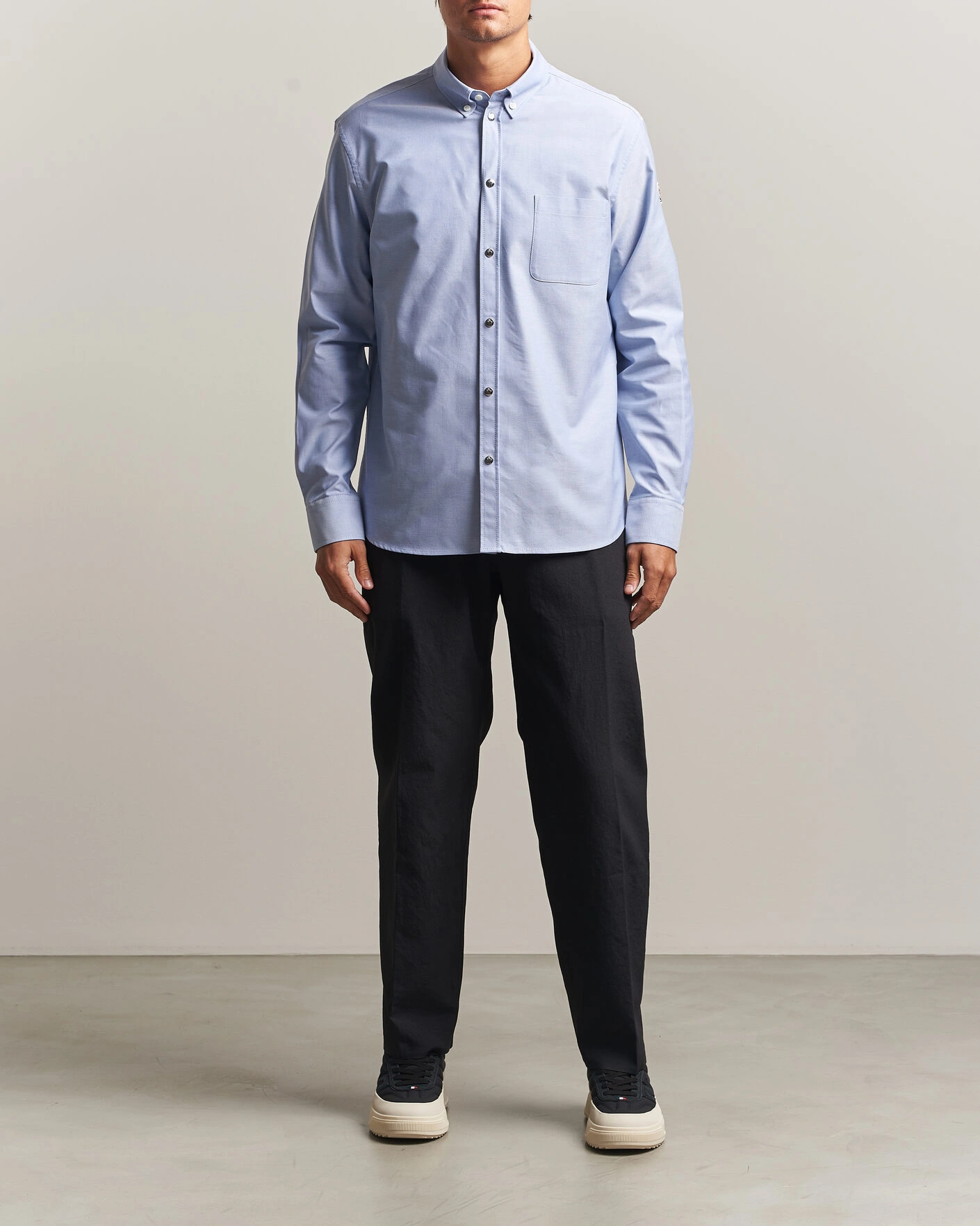 Herr | Skjortor | Moncler | Popeline Shirt Light Blue