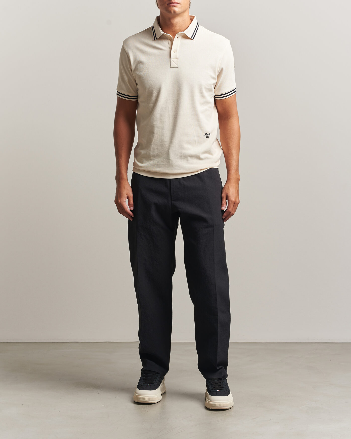 Herr | Pikéer | Moncler | Contrast Collar Polo Off White