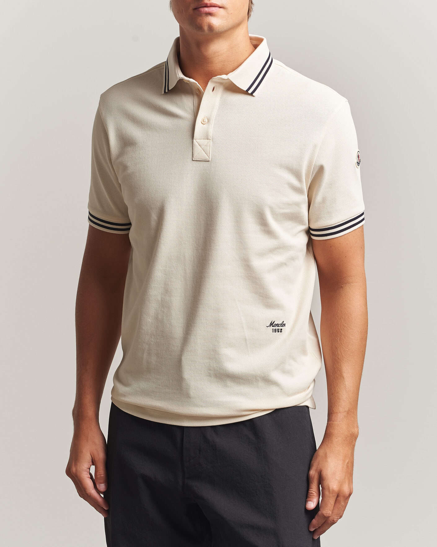 Herr | Pikéer | Moncler | Contrast Collar Polo Off White