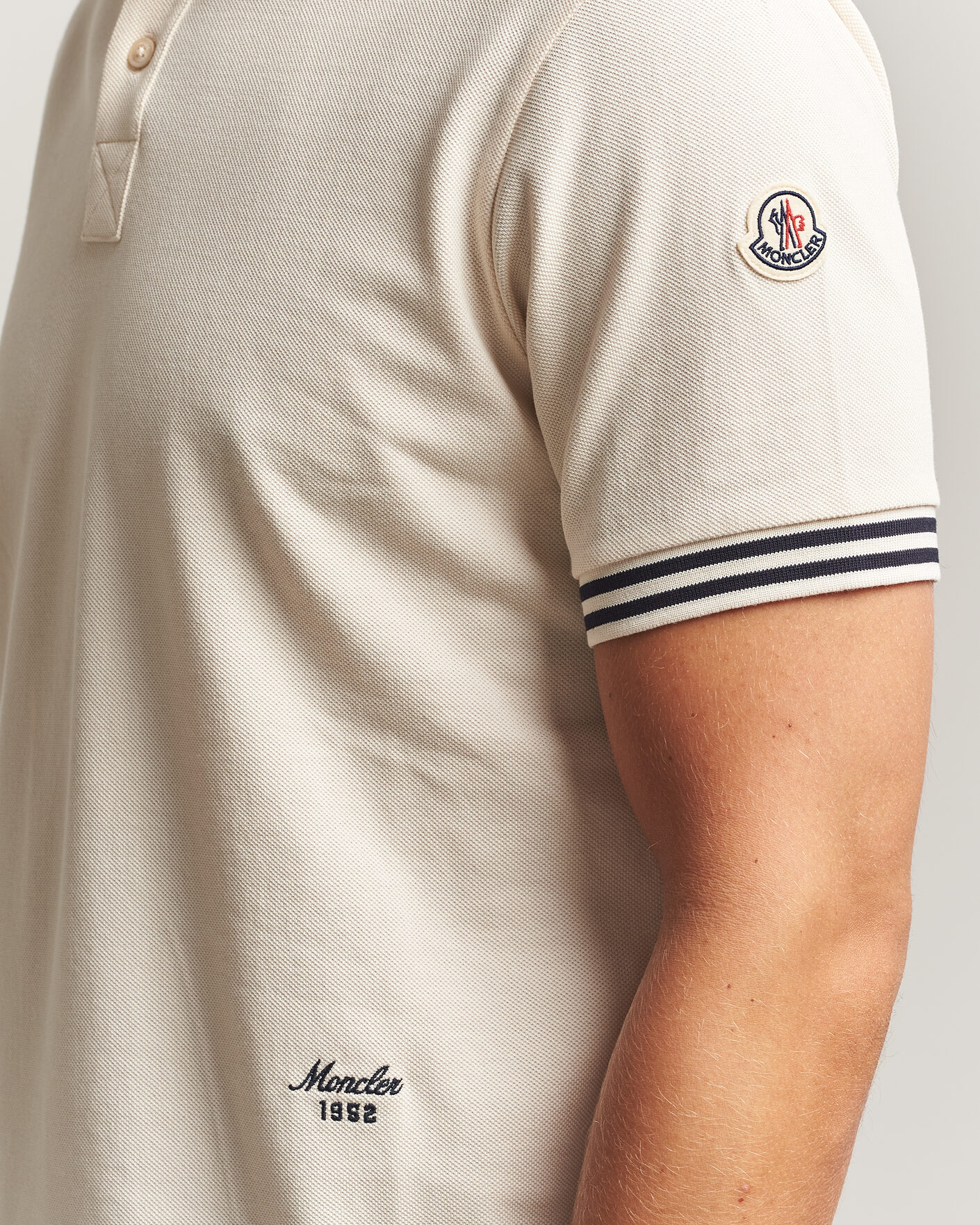 Herr | Pikéer | Moncler | Contrast Collar Polo Off White