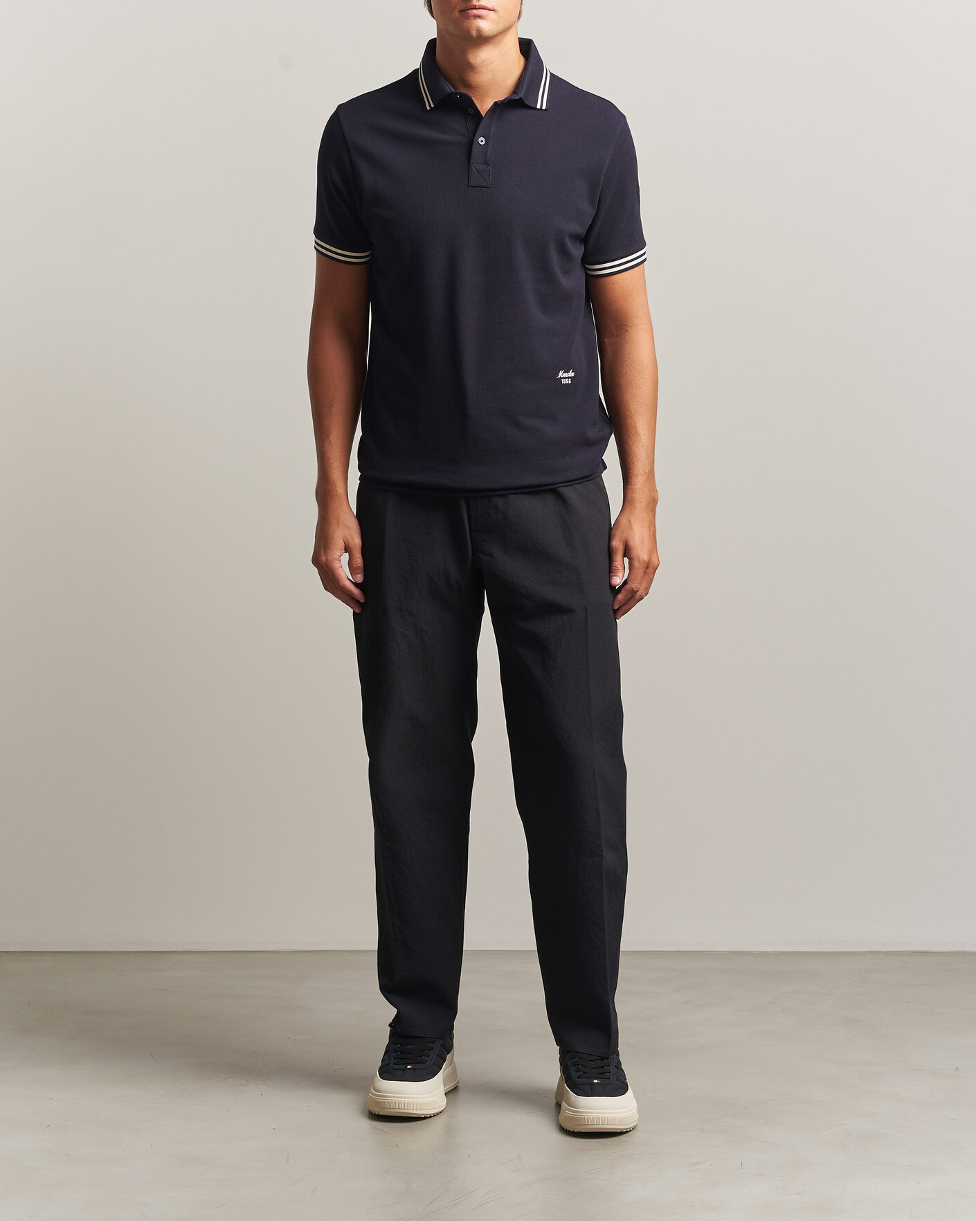 Herr | Pikéer | Moncler | Contrast Collar Polo Navy
