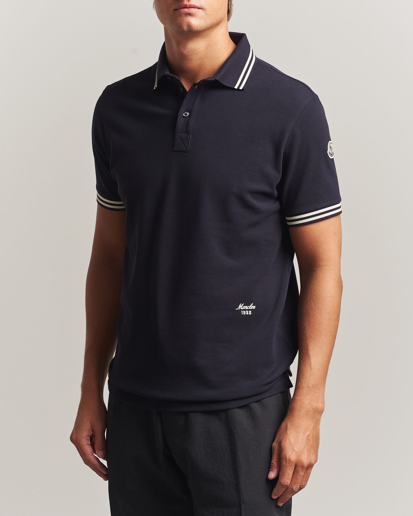 Herr | Pikéer | Moncler | Contrast Collar Polo Navy