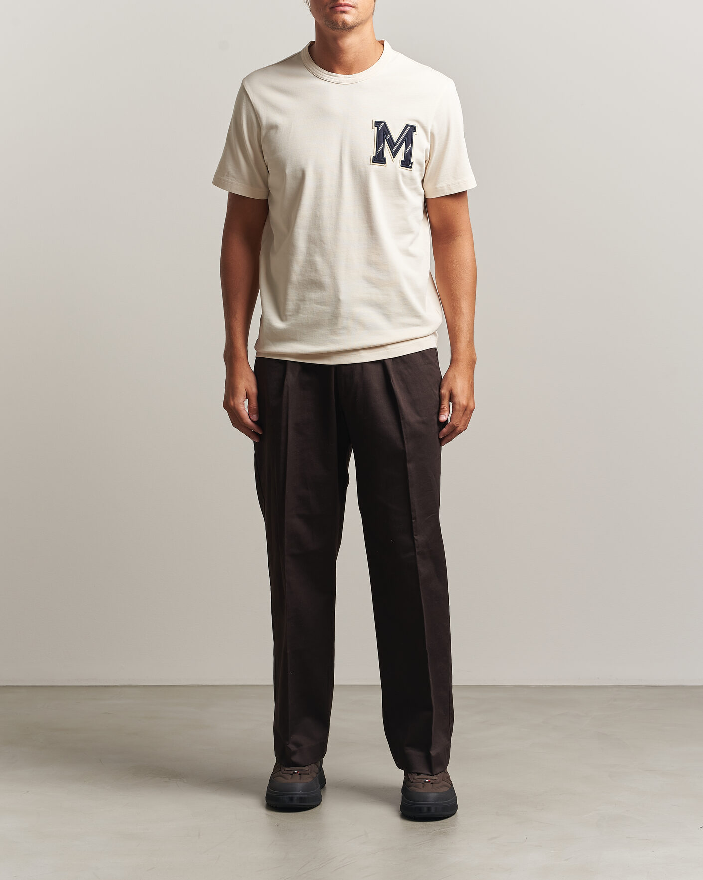 Herr | T-Shirts | Moncler | Varsity Logo T-Shirt Off White