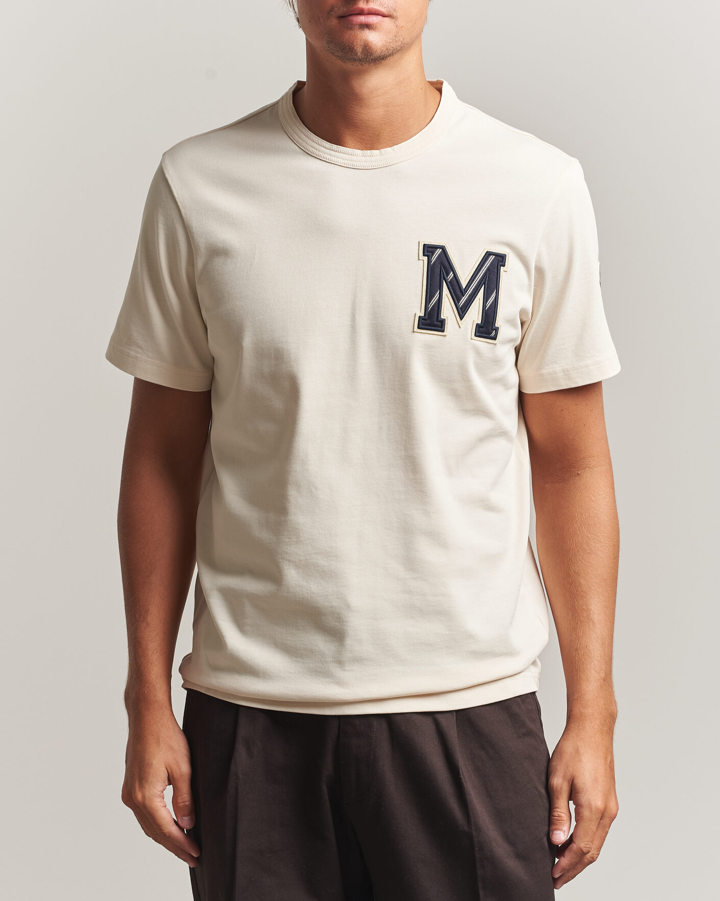 Herr | T-Shirts | Moncler | Varsity Logo T-Shirt Off White
