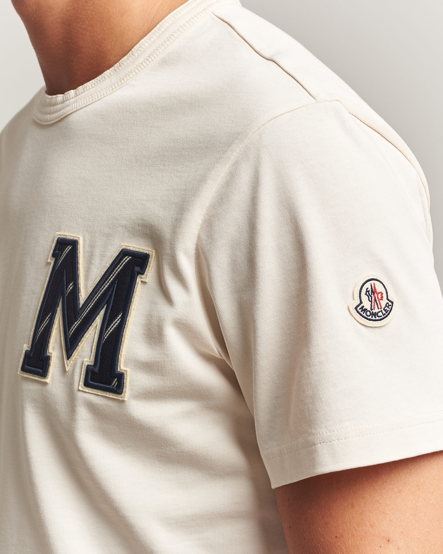 Herr | T-Shirts | Moncler | Varsity Logo T-Shirt Off White