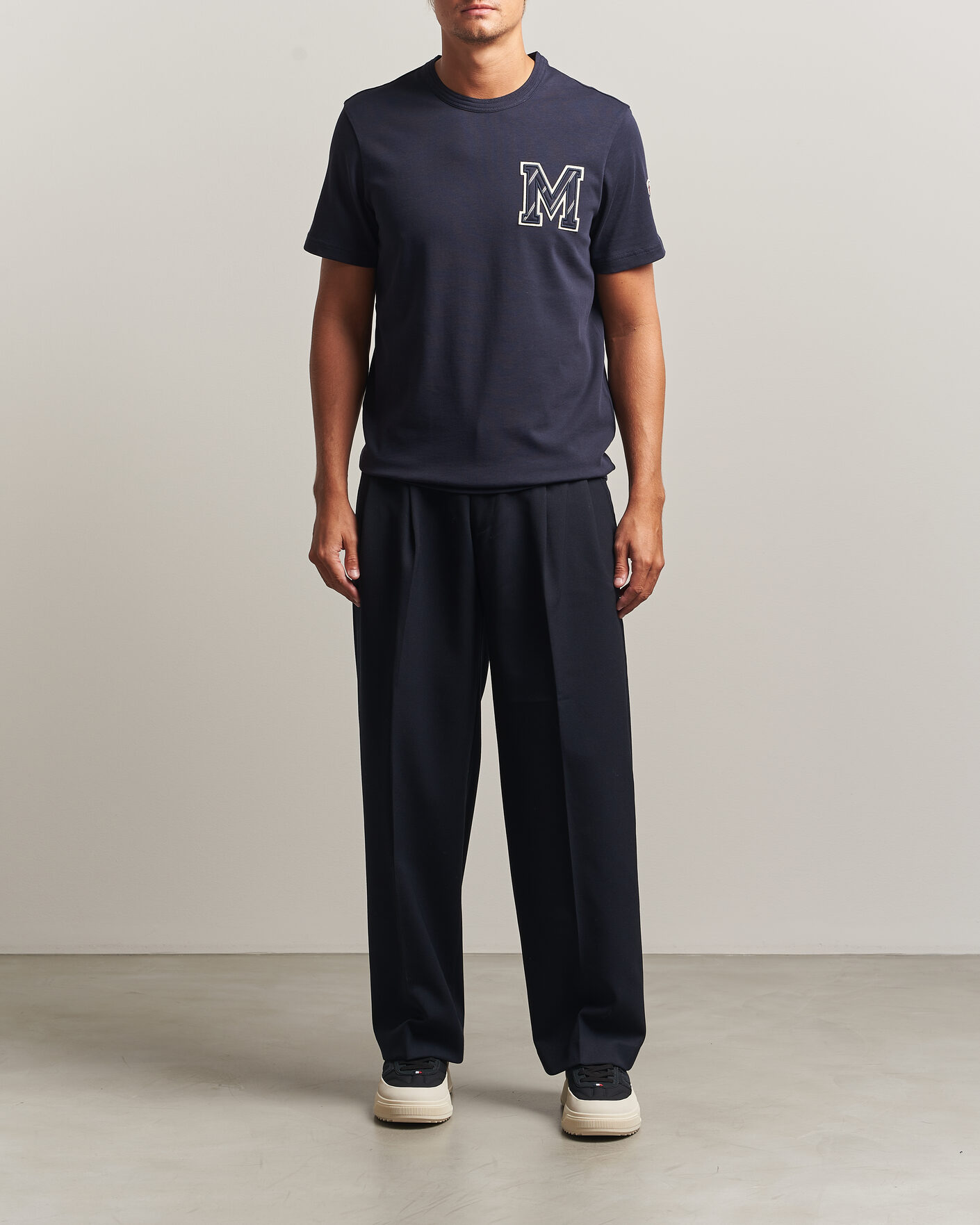 Herr | T-Shirts | Moncler | Varsity Logo T-Shirt Navy