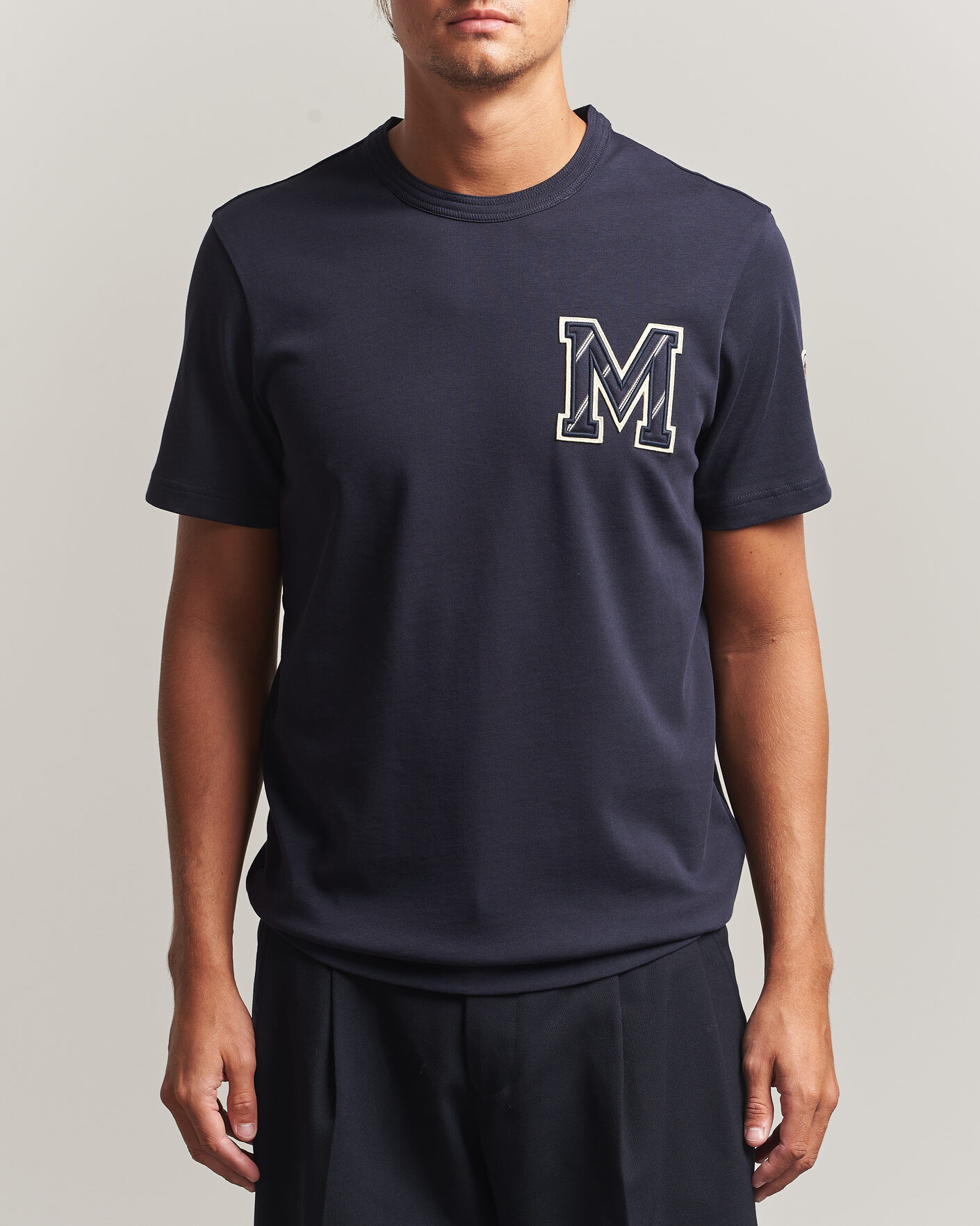Herr | T-Shirts | Moncler | Varsity Logo T-Shirt Navy