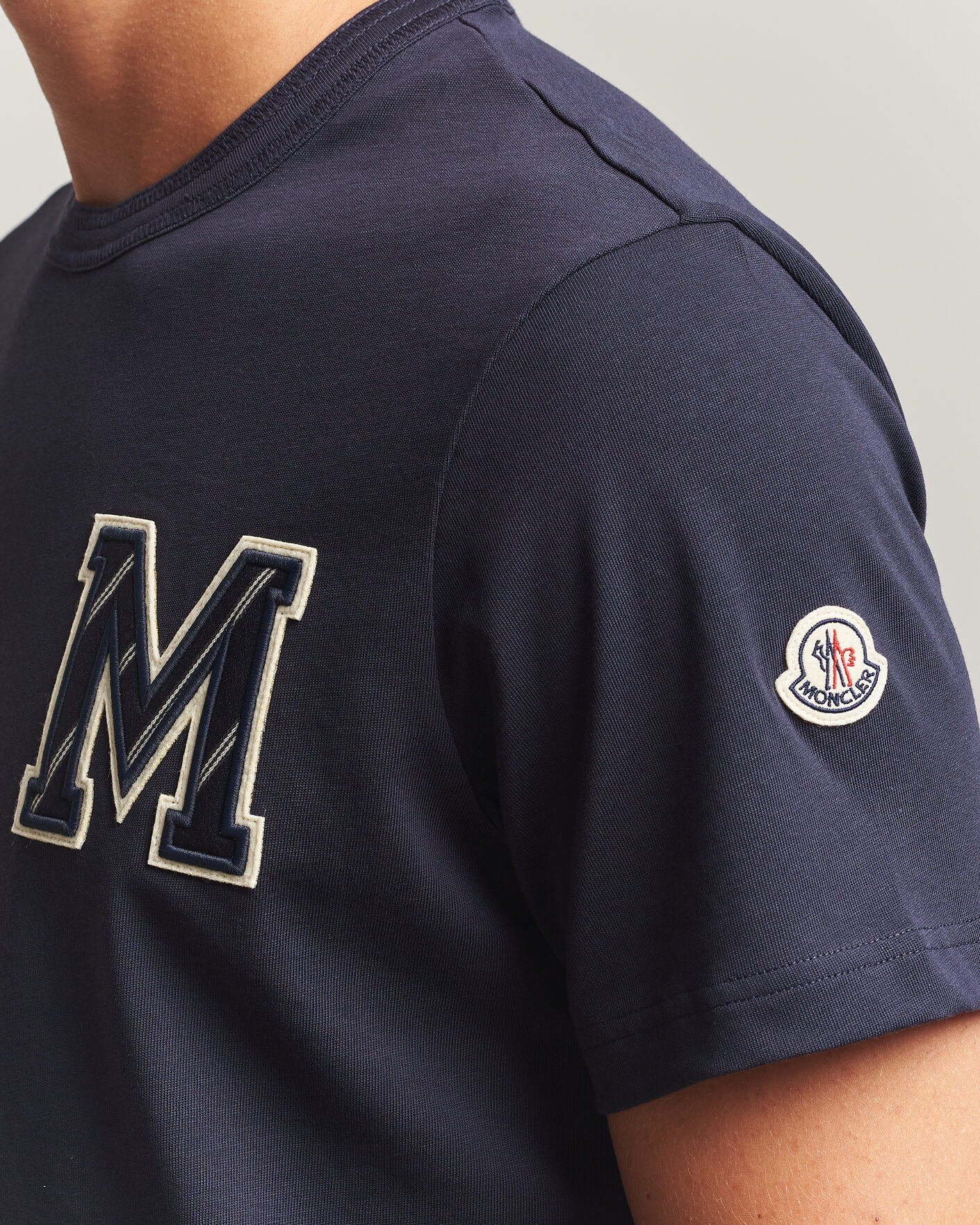 Herr | T-Shirts | Moncler | Varsity Logo T-Shirt Navy