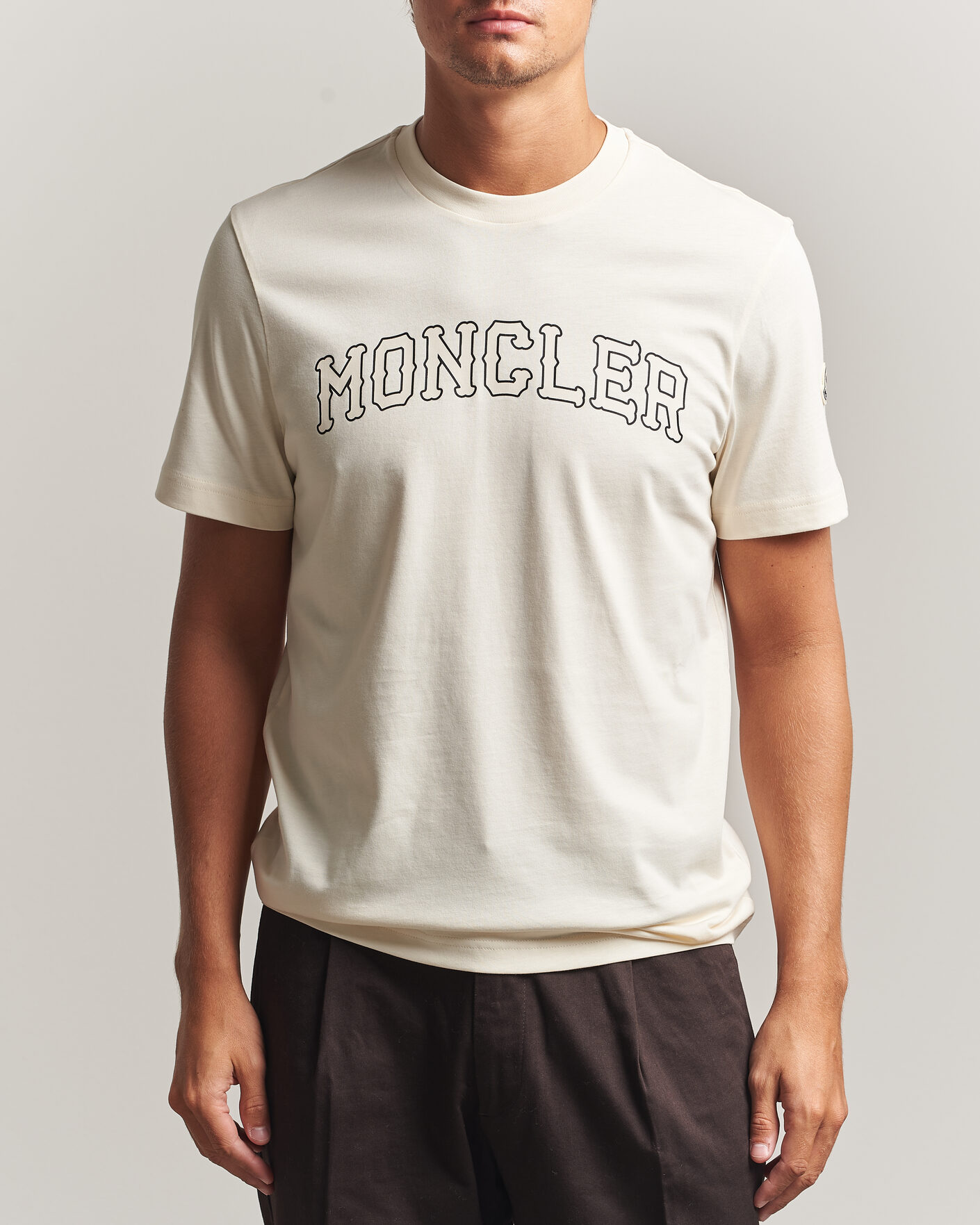 Herr | T-Shirts | Moncler | College Logo T-Shirt Off White