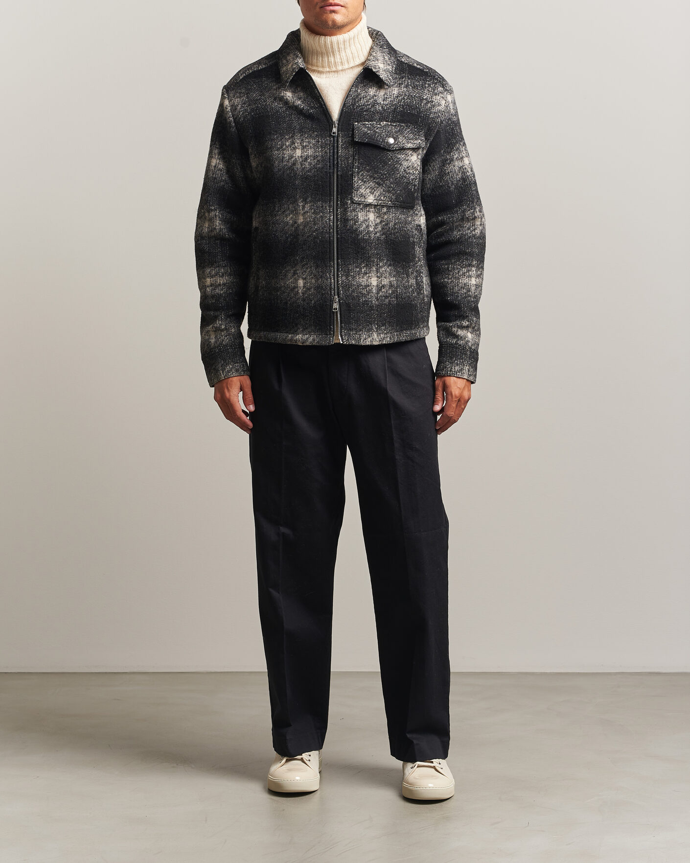 Herr | Skjortor | Moncler | Flannel Overshirt Grey Check
